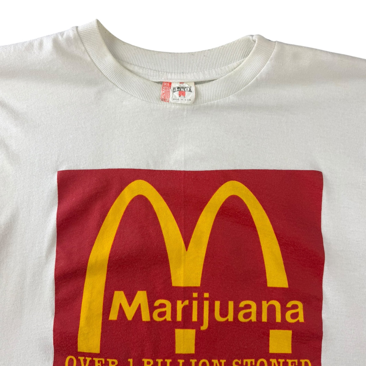 Vintage 90s Marijuana “Over 1 Billion Stoned” McDonalds Parody Tee