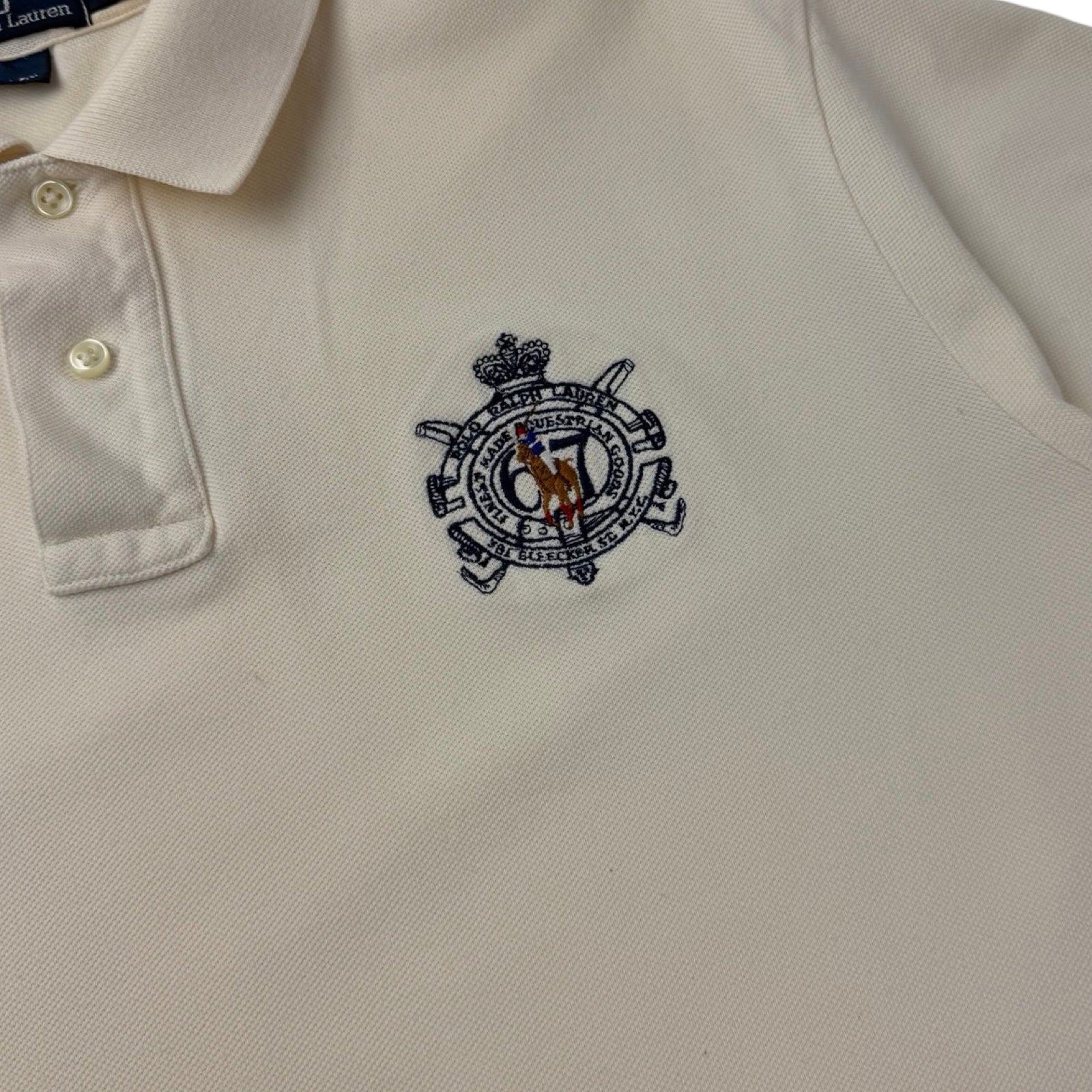 Vintage Polo Ralph Lauren Equestrian Badge Polo Beige