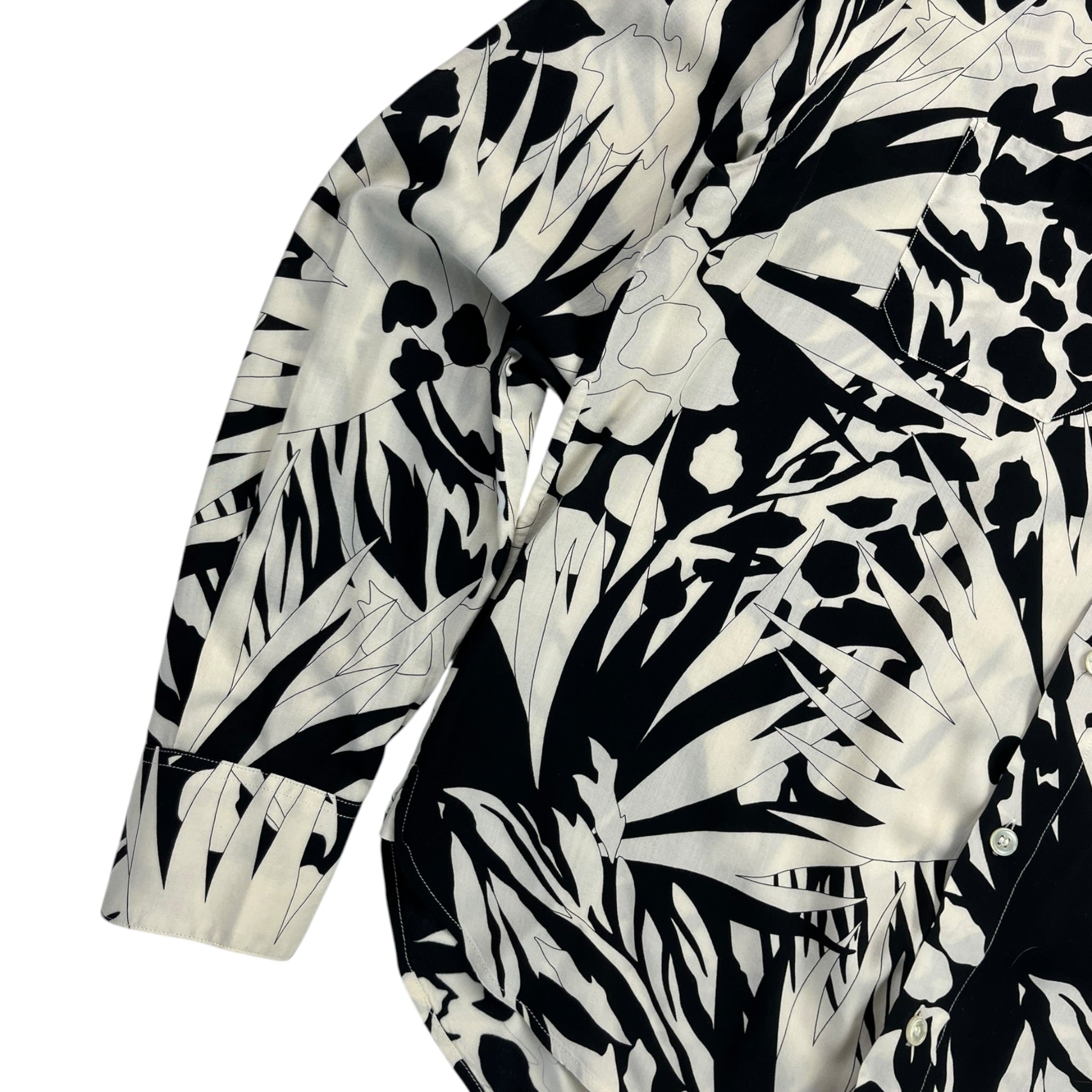 Saint Laurent Floral Silky Button Up Shirt