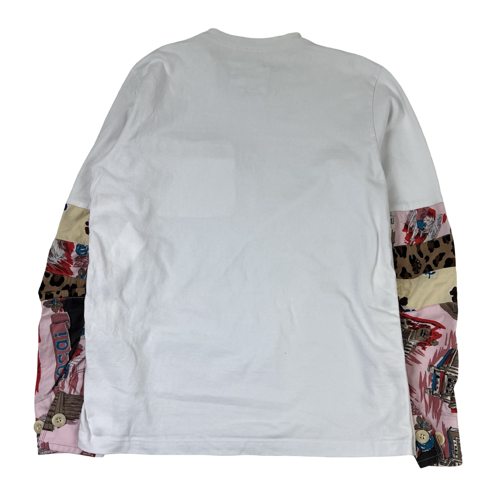 Sacai Archive Print Mix Snap-Buttoned Side Long Sleeve T-Shirt