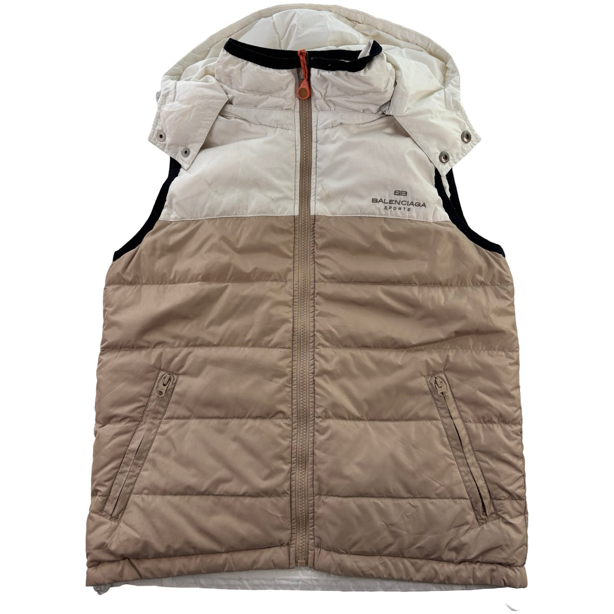 Vintage Balenciaga Sports Down Reversible Vest Eggshell