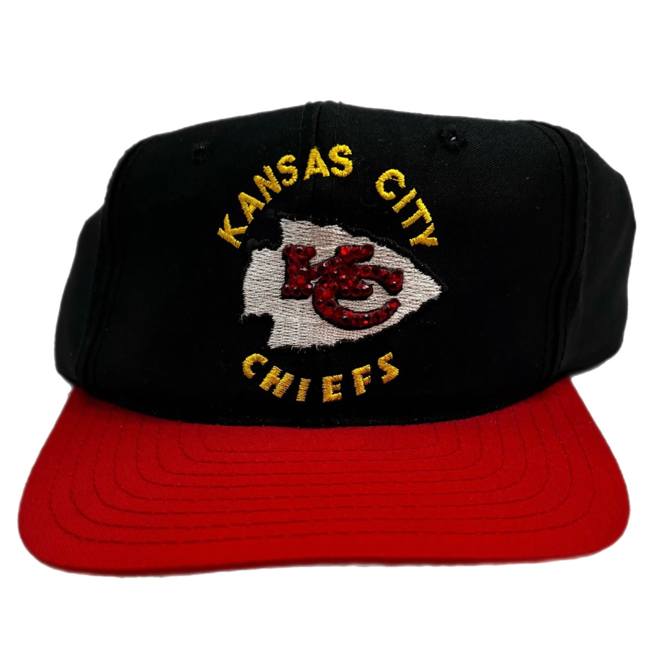 Vintage Kansas City Chiefs Rhinestone Hat Red/Black