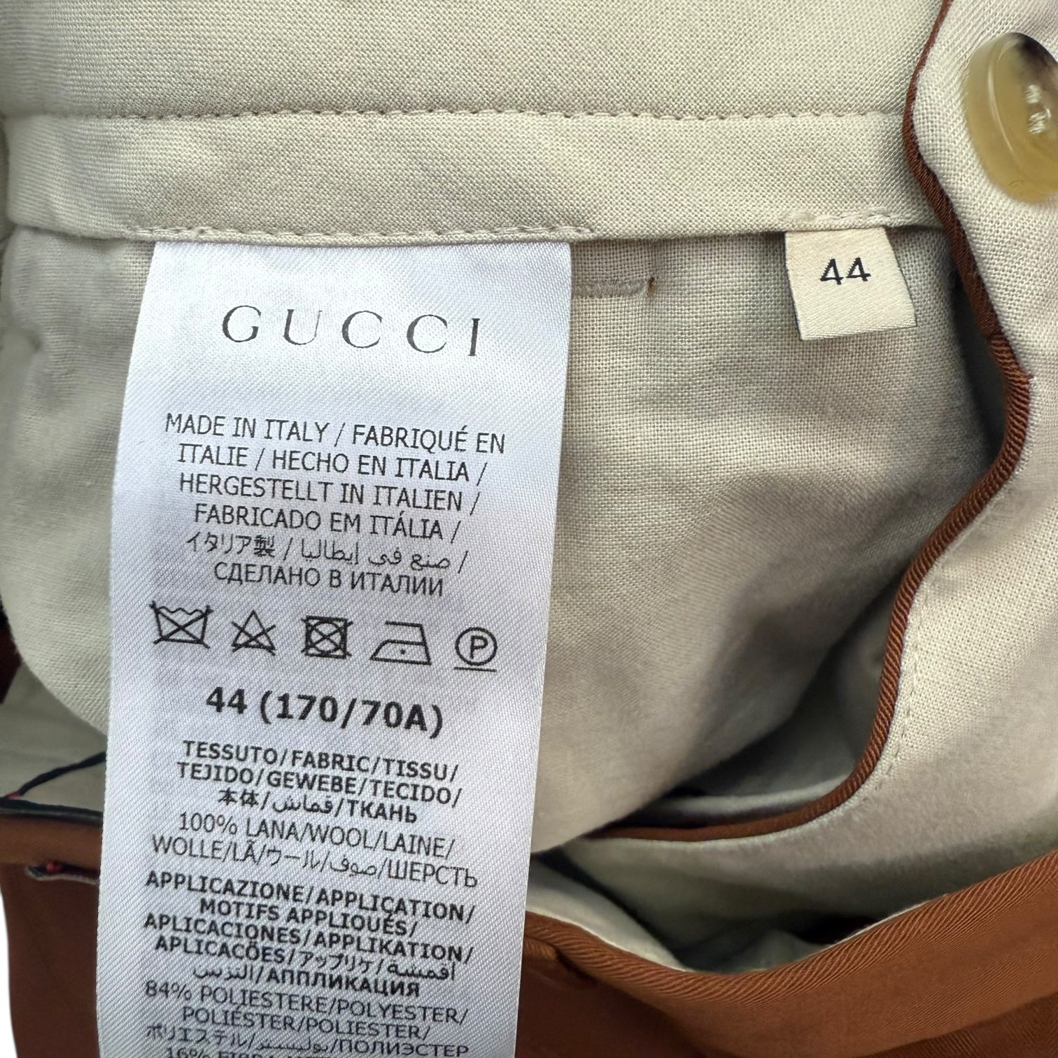 Gucci Pleated Trousers Brown