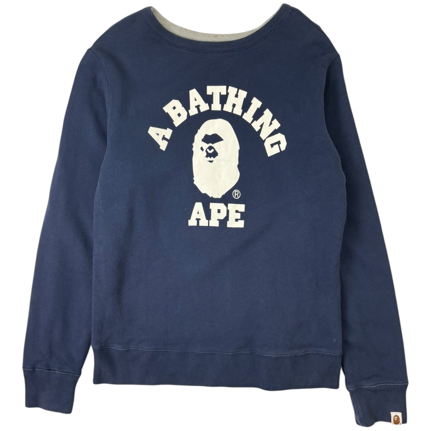 BAPE SS14 4-Way College Crewneck Grey/Navy
