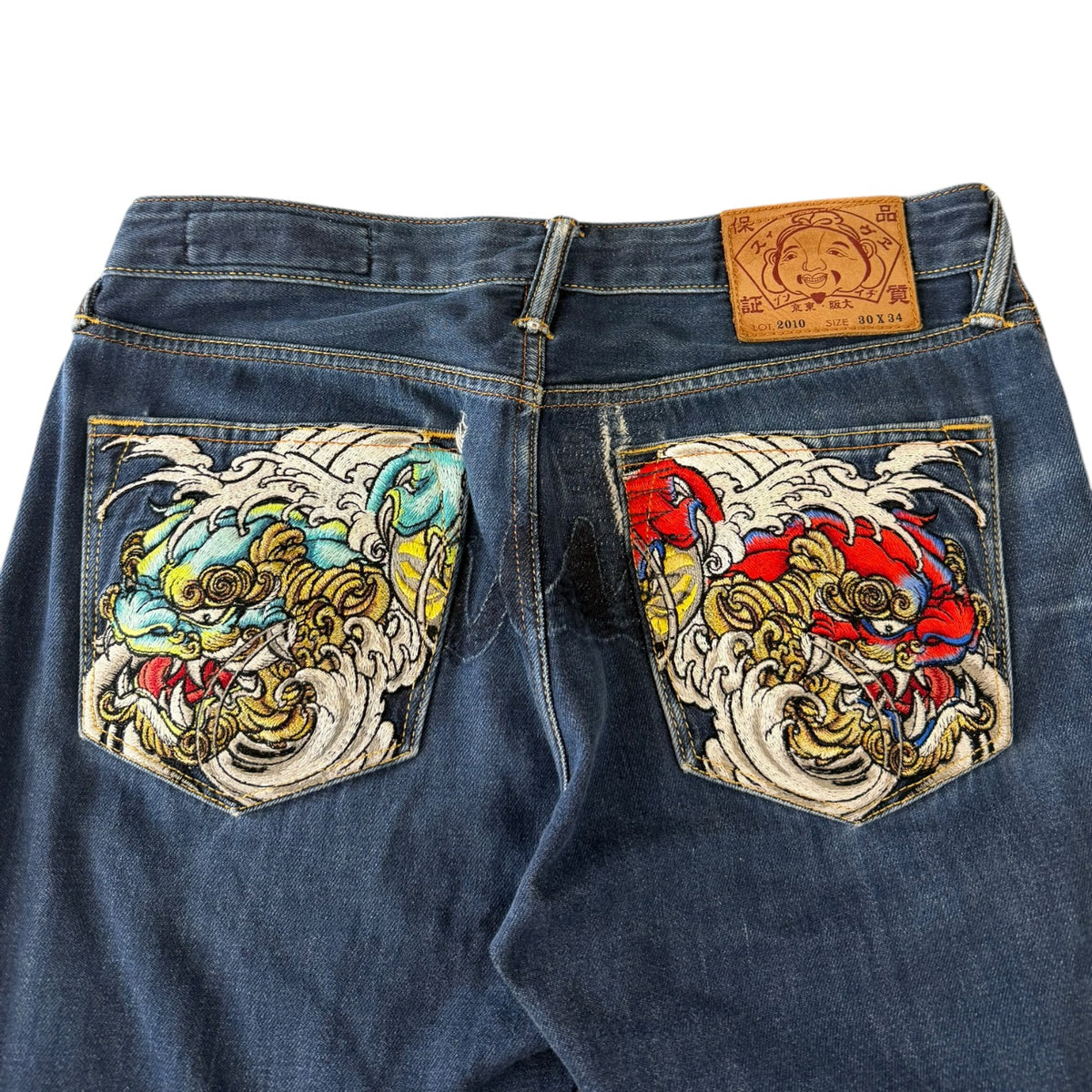 Evisu Pocket Dragon Embroidery Jeans  Medium Wash