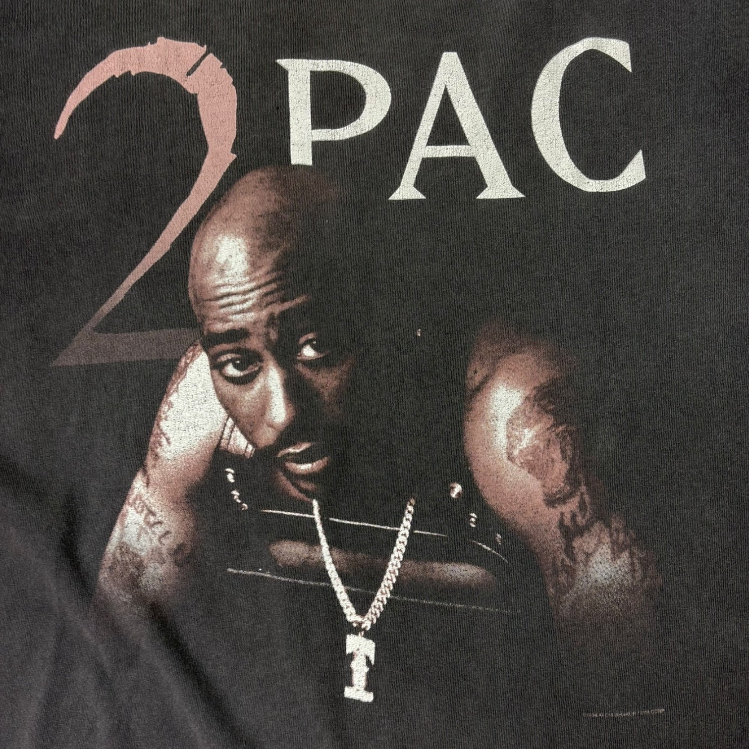 Vintage 1998 2-Pac Portrait T-Shirt Washed Black
