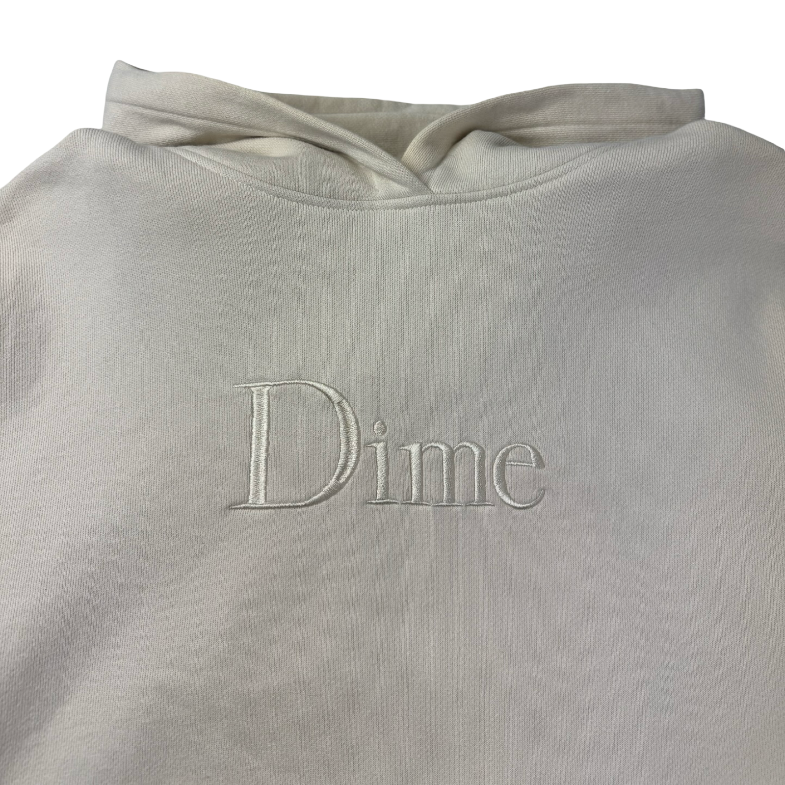 Dime Tonal Logo Hoodie Cream