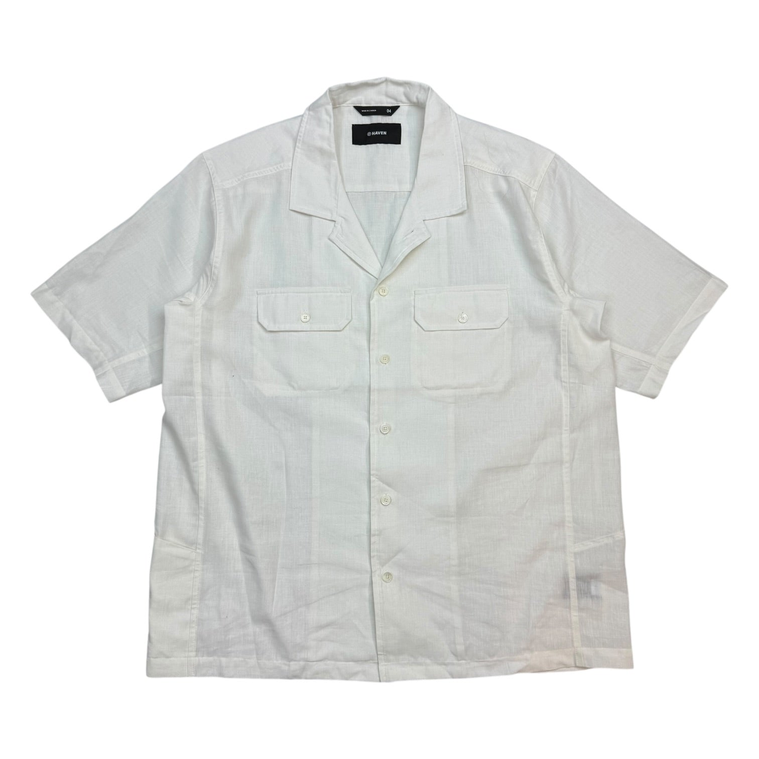 Haven Camp Collar Button Up Shirt White