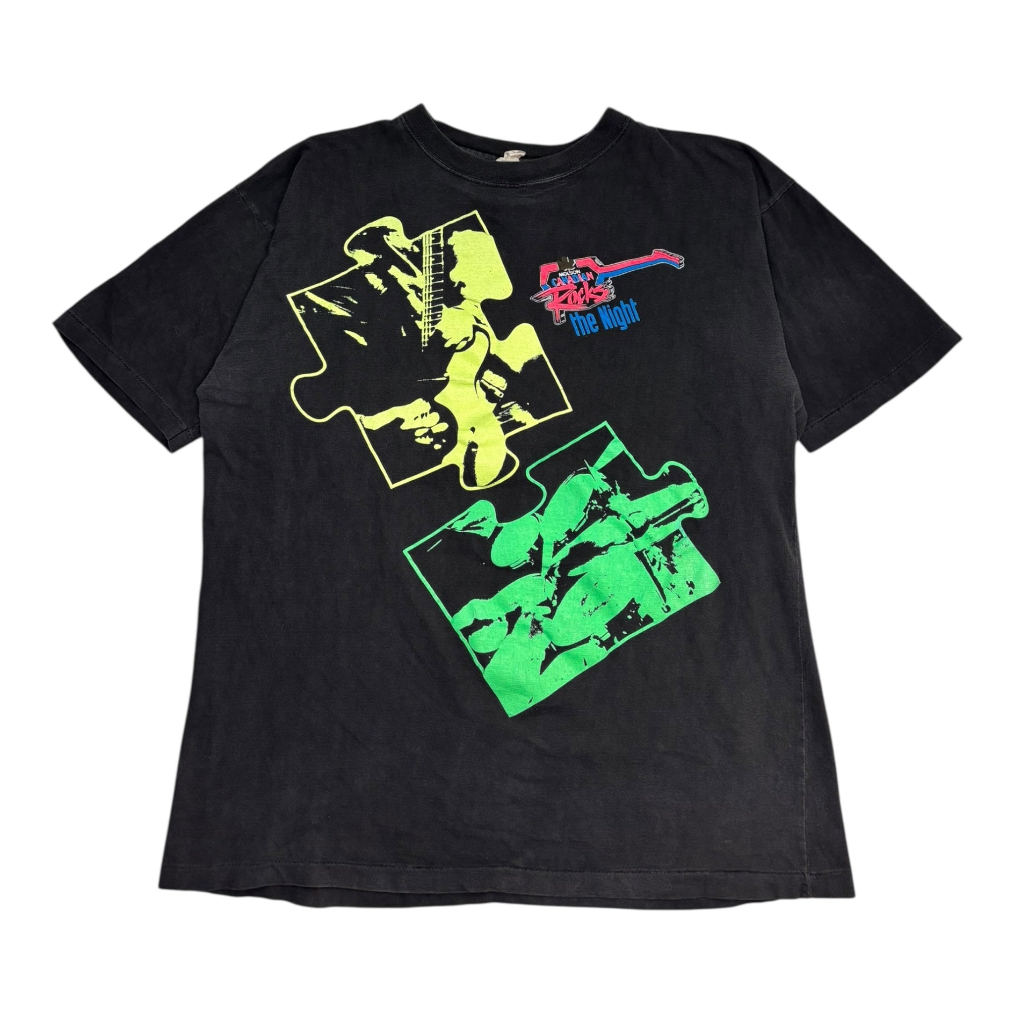 Vintage Molson Canadian "Rocks The Night" Puzzle T-Shirt