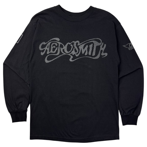 2001 Aerosmith Mesh Logo L/S T-Shirt Black