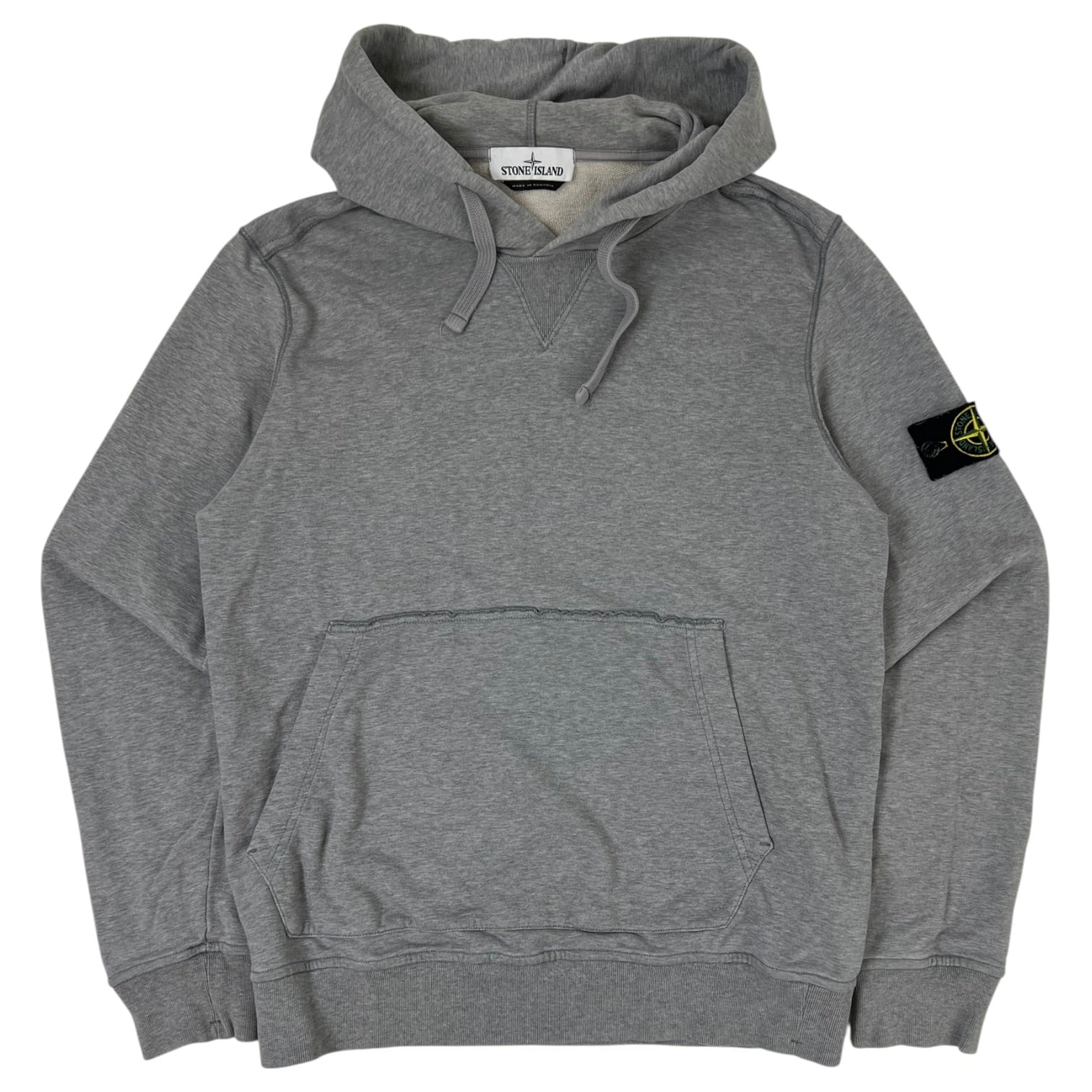 Stone Island Logo-Patch Hoodie Cotton Grey