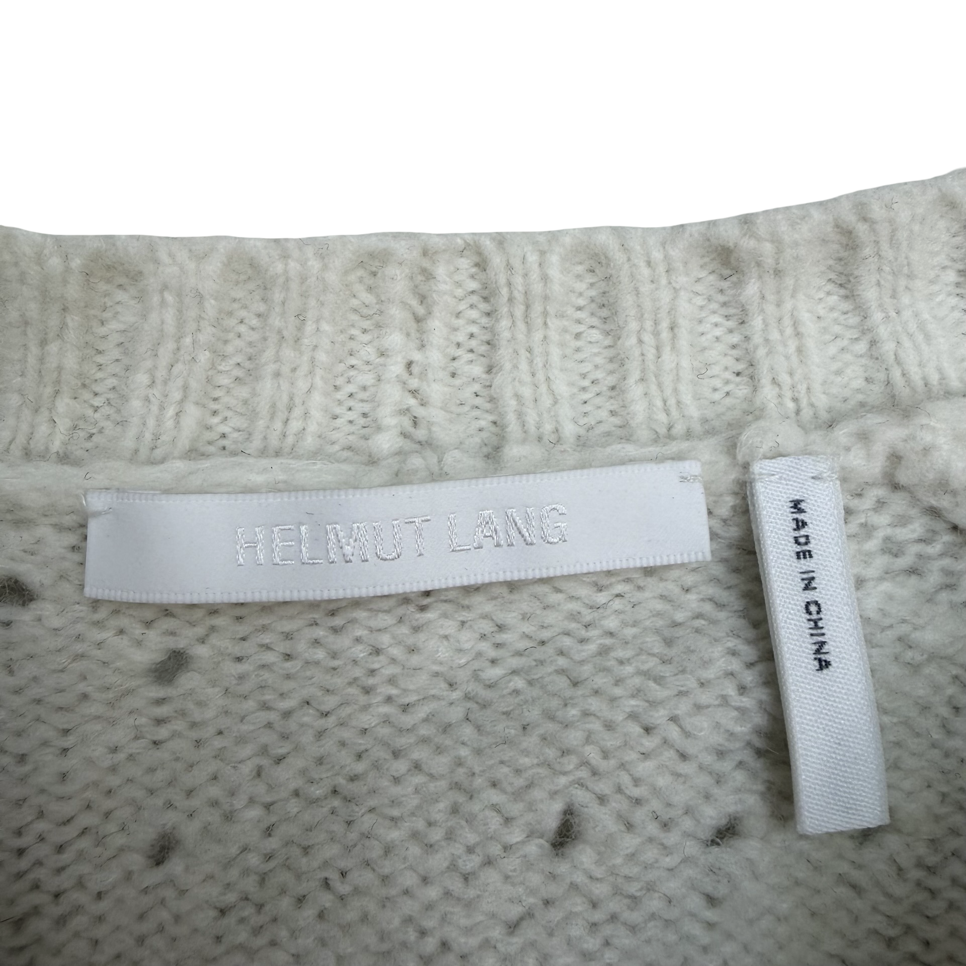 Helmut Lang Noel Wool Crewneck Cream