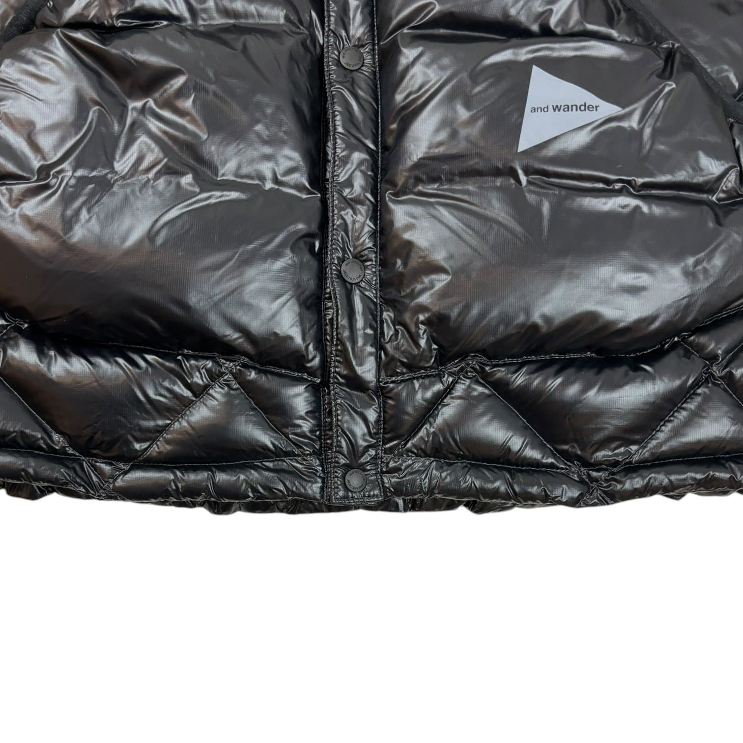 And Wander Diamond Stitch Down Vest Black