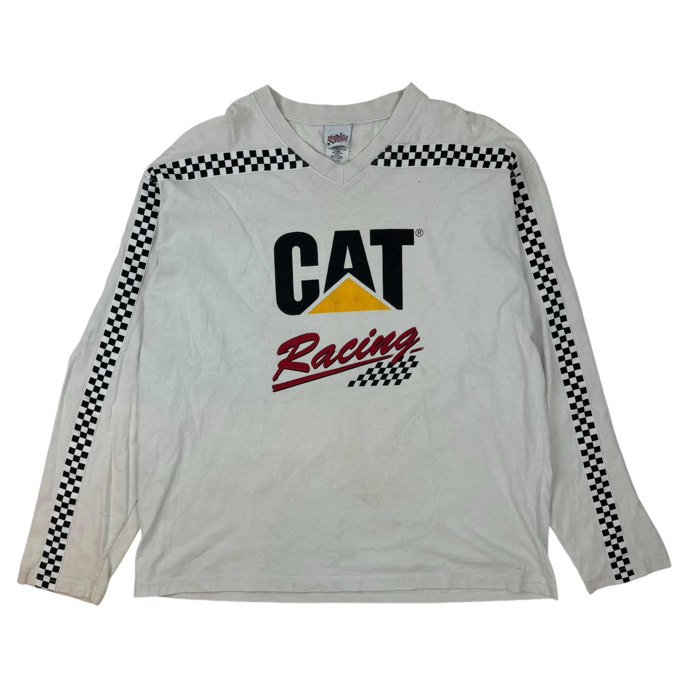 Vintage Cat Racing Longsleeve T-shirt White