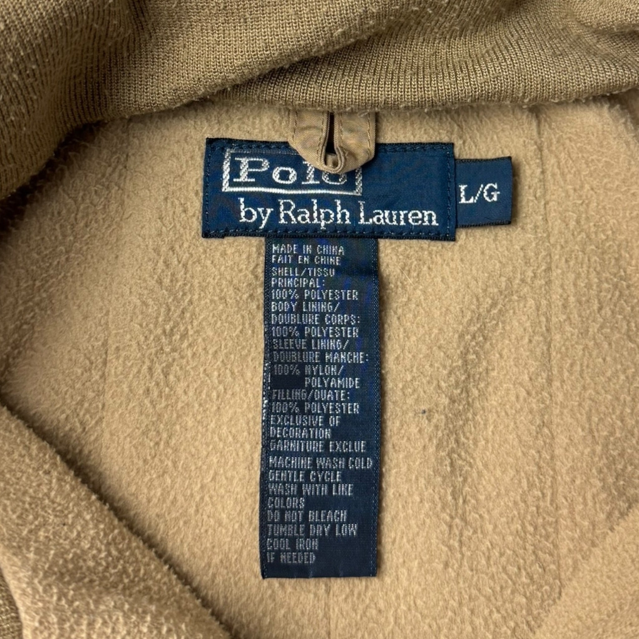 Vintage Polo Ralph Lauren Zip Up Jacket Beige