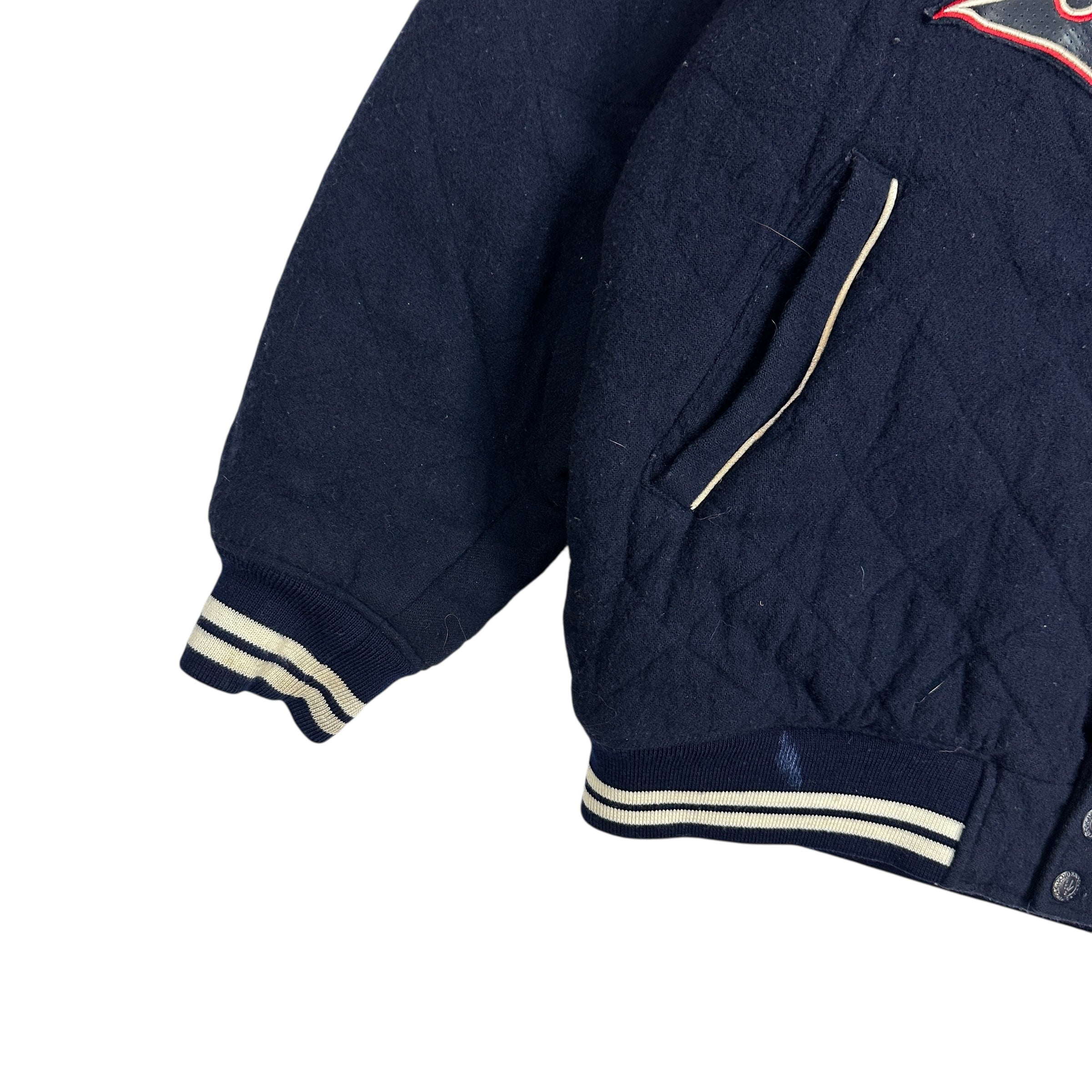 Vintage Y2K Hard Knocks Wool Varsity Jacket Navy