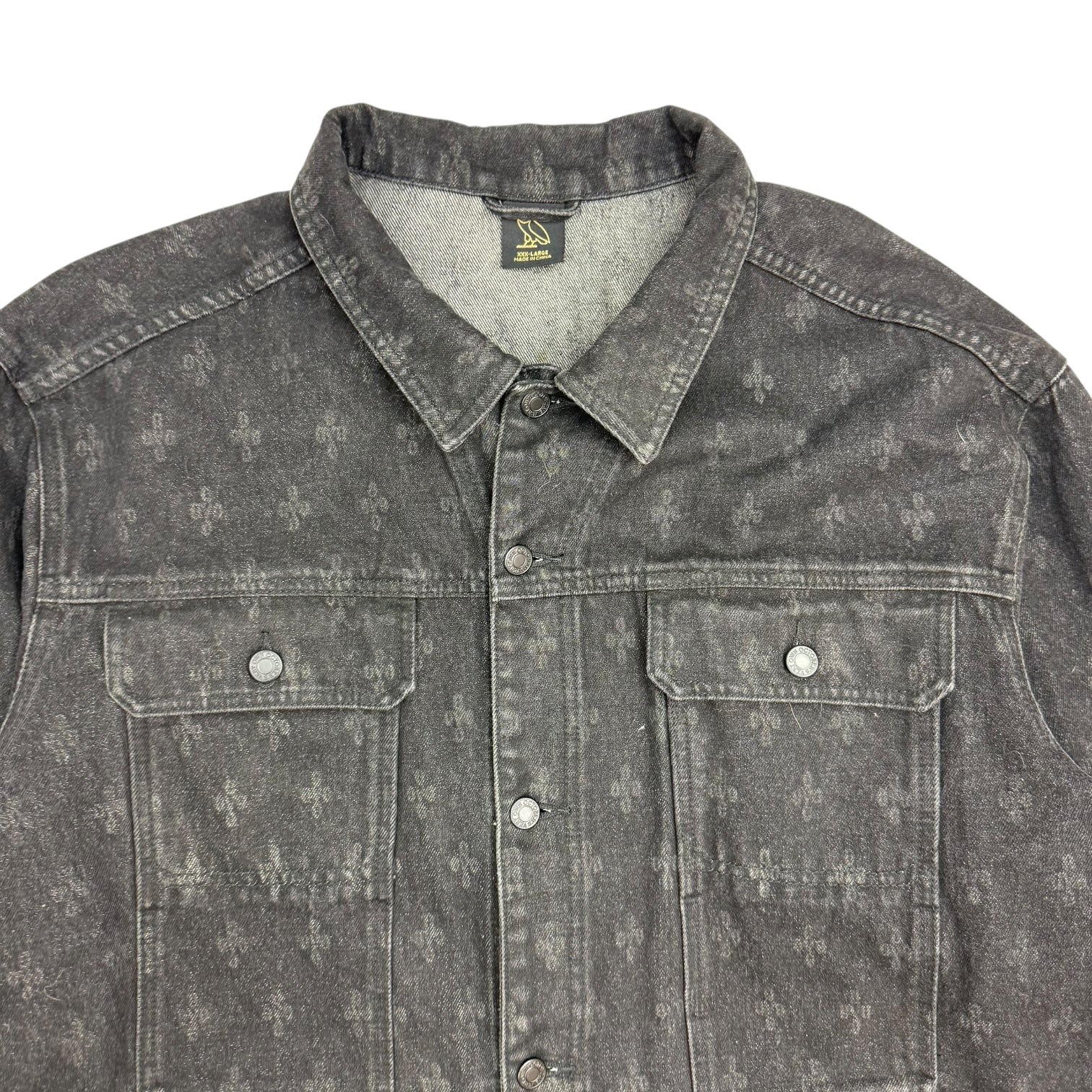 Octobers Very Own Monogram Owl Denim Jacket Black