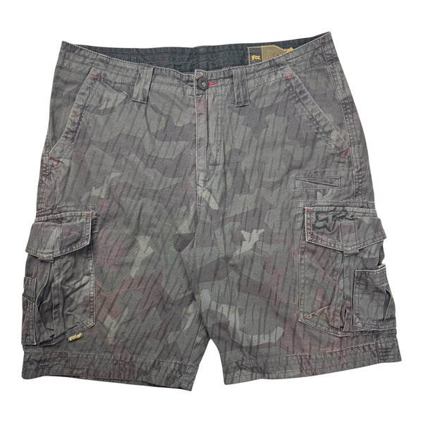 Vintage Y2K Fox Embroidered Dark Treebark Cargo Shorts
