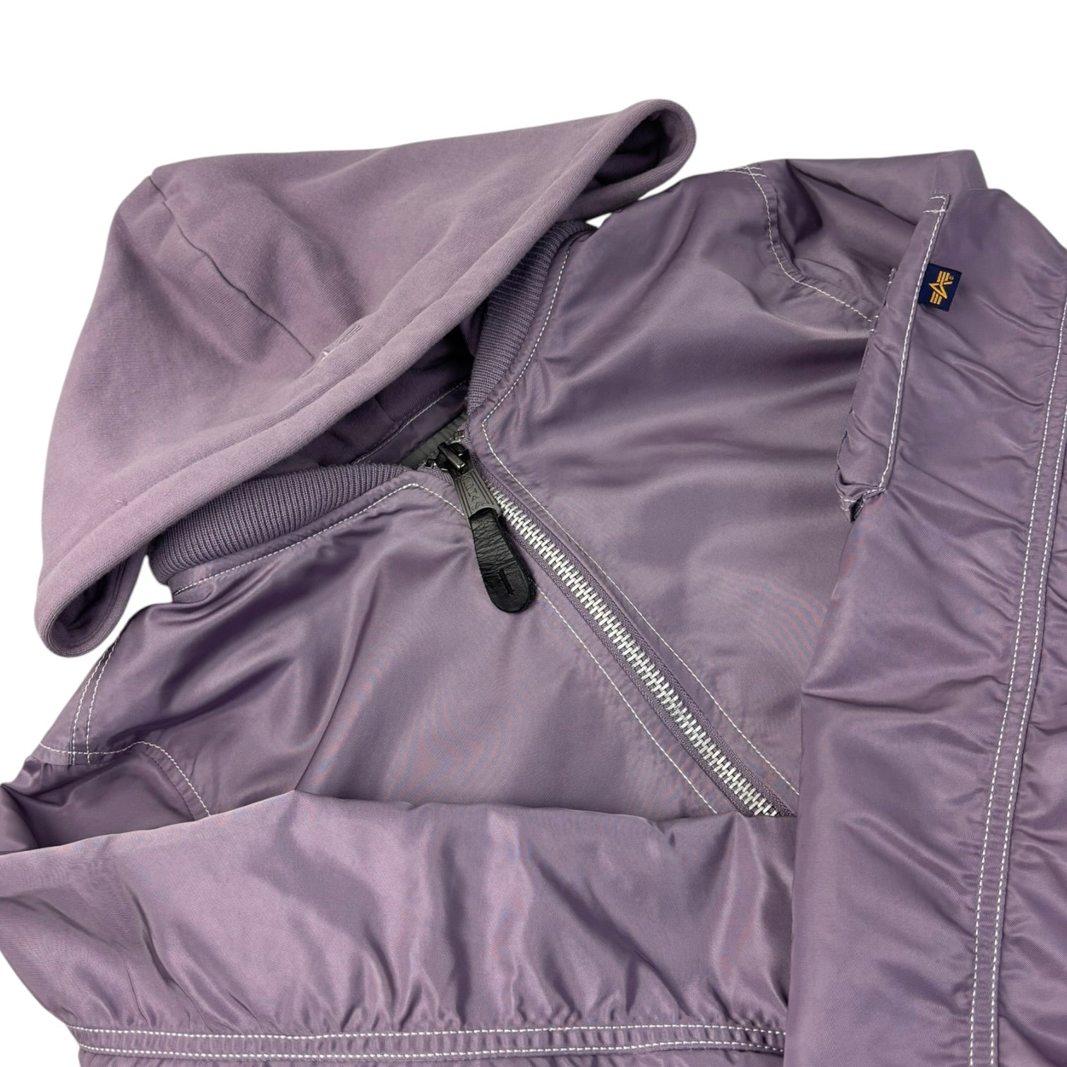(W) Alpha Industries Hooded Flight Bomber Jacket Lavender