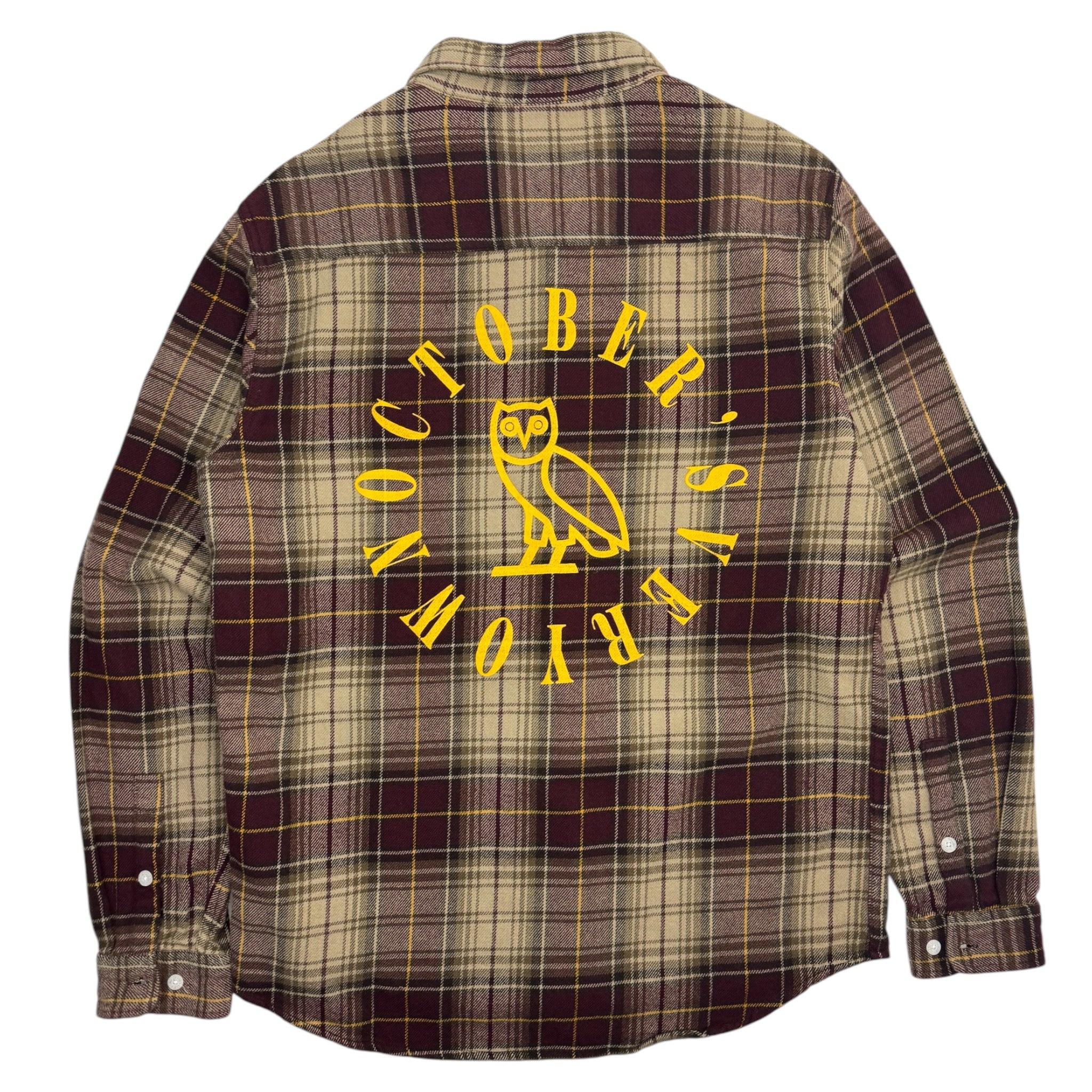 OVO Back Logo Flannel Shirt Brown