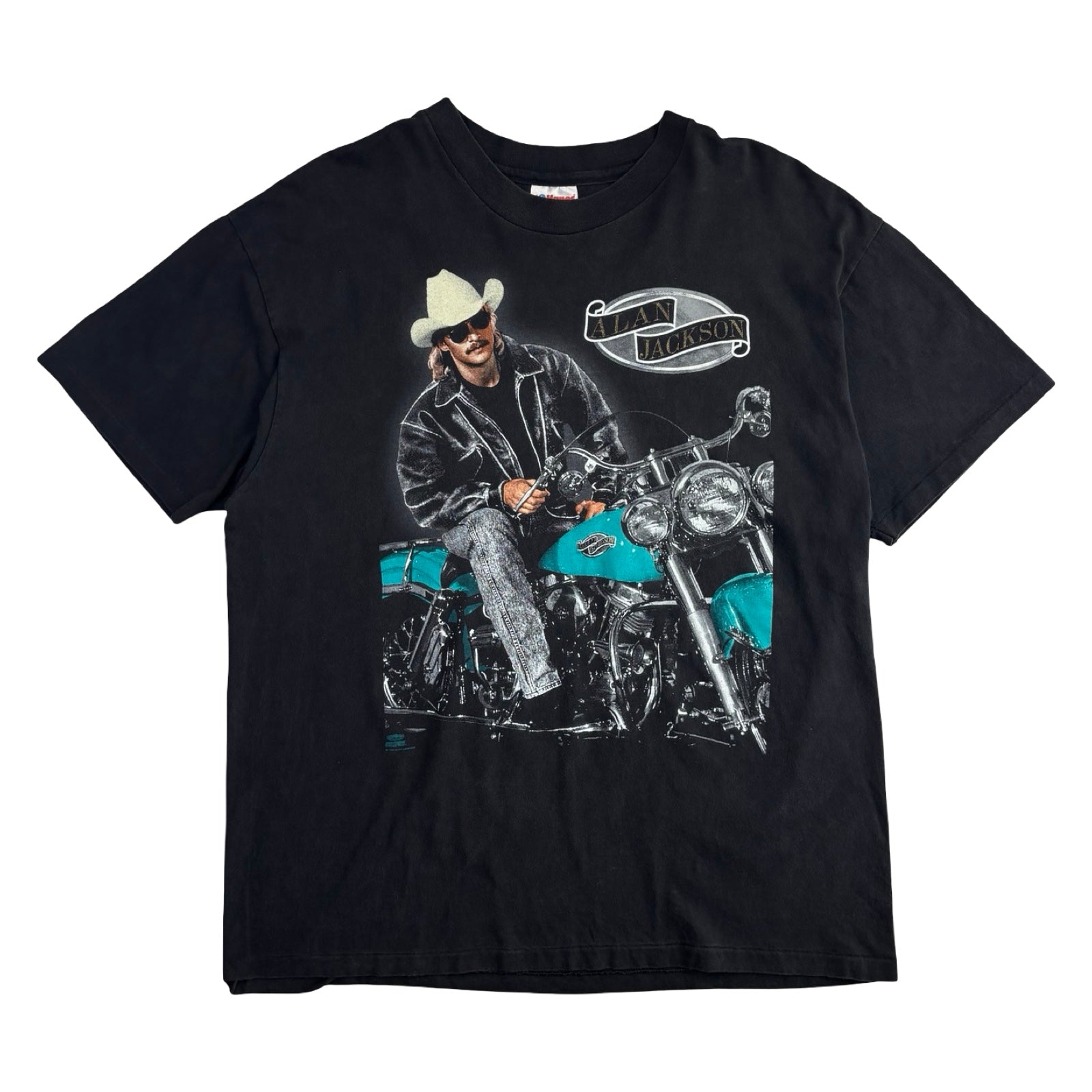 1992 Alan Jackson Harley Bike T-Shirt Black
