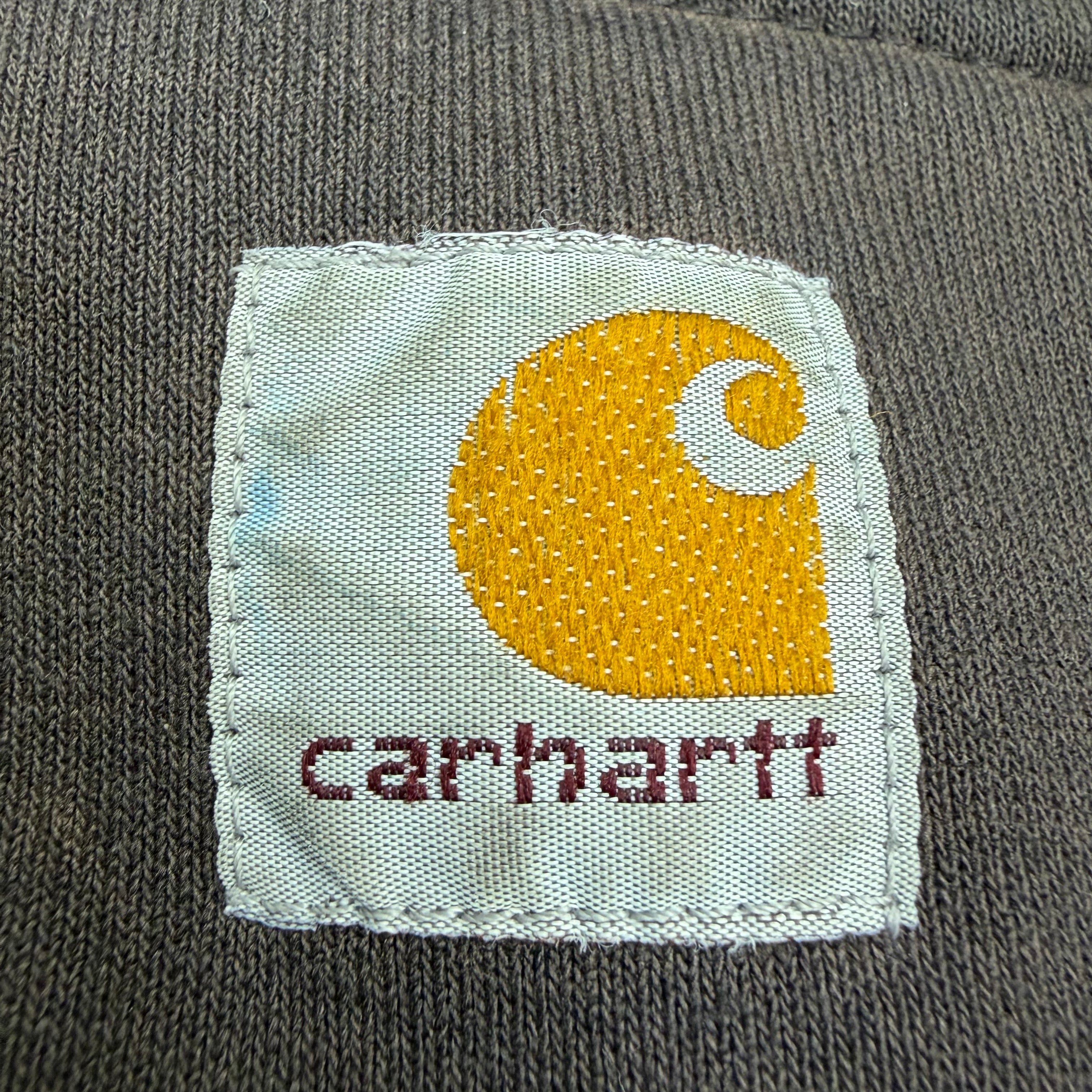 Vintage Carhartt Thermal Lined Zip Up Hoodie Faded Brown
