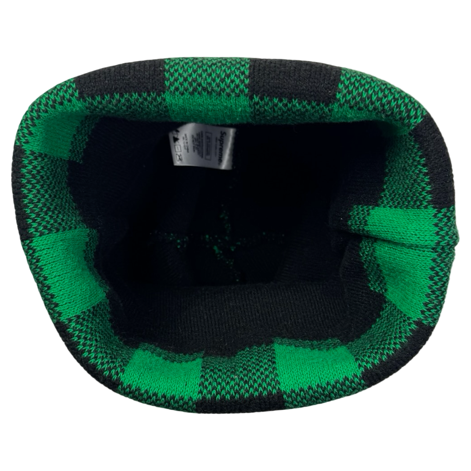 Supreme Big Logo Beanie Green Plaid