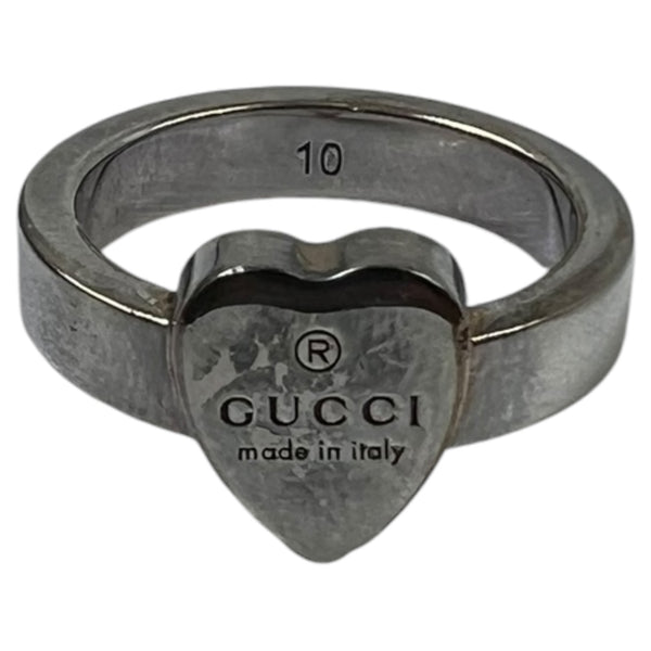 Gucci Trademark Heart Ring Sterling Silver