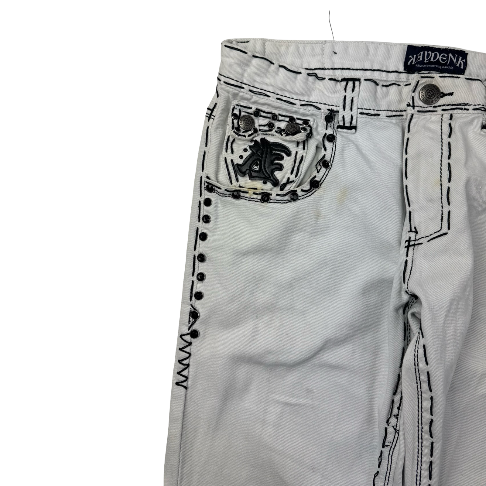 Vintage Y2K Reve Jeans. Contrast Gothic Denim Bottoms White