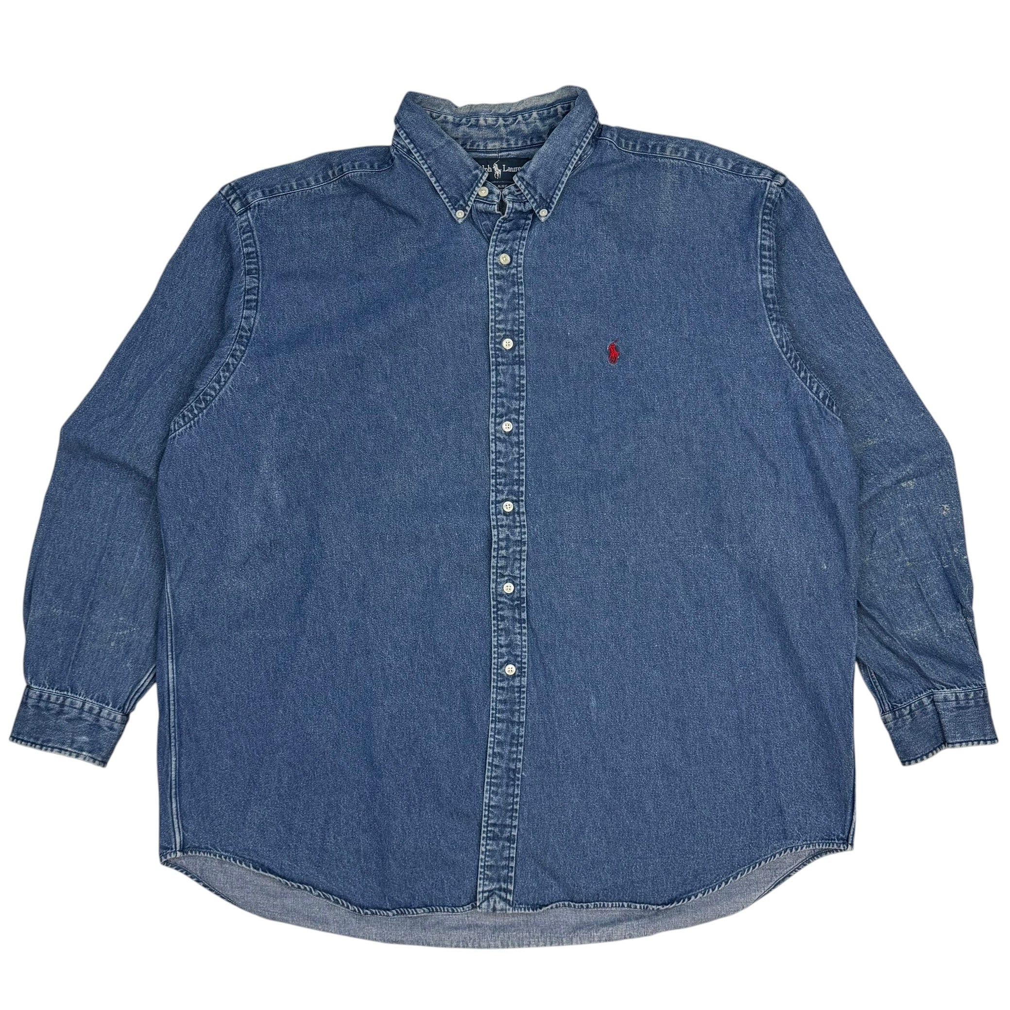 Vintage Polo Ralph Lauren Denim Button Up Shirt Blue