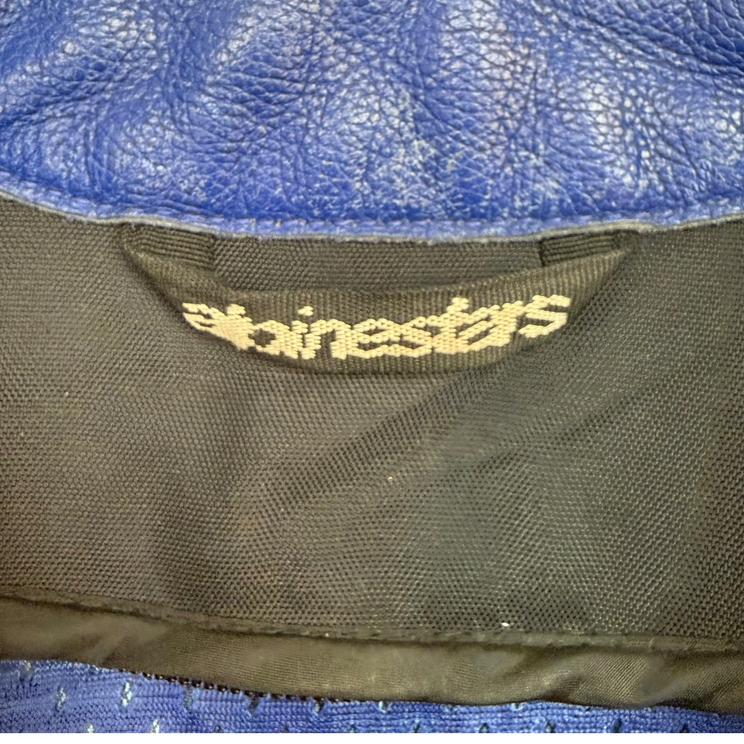 Vintage Alpinestars Leather Racing Jacket Blue/White