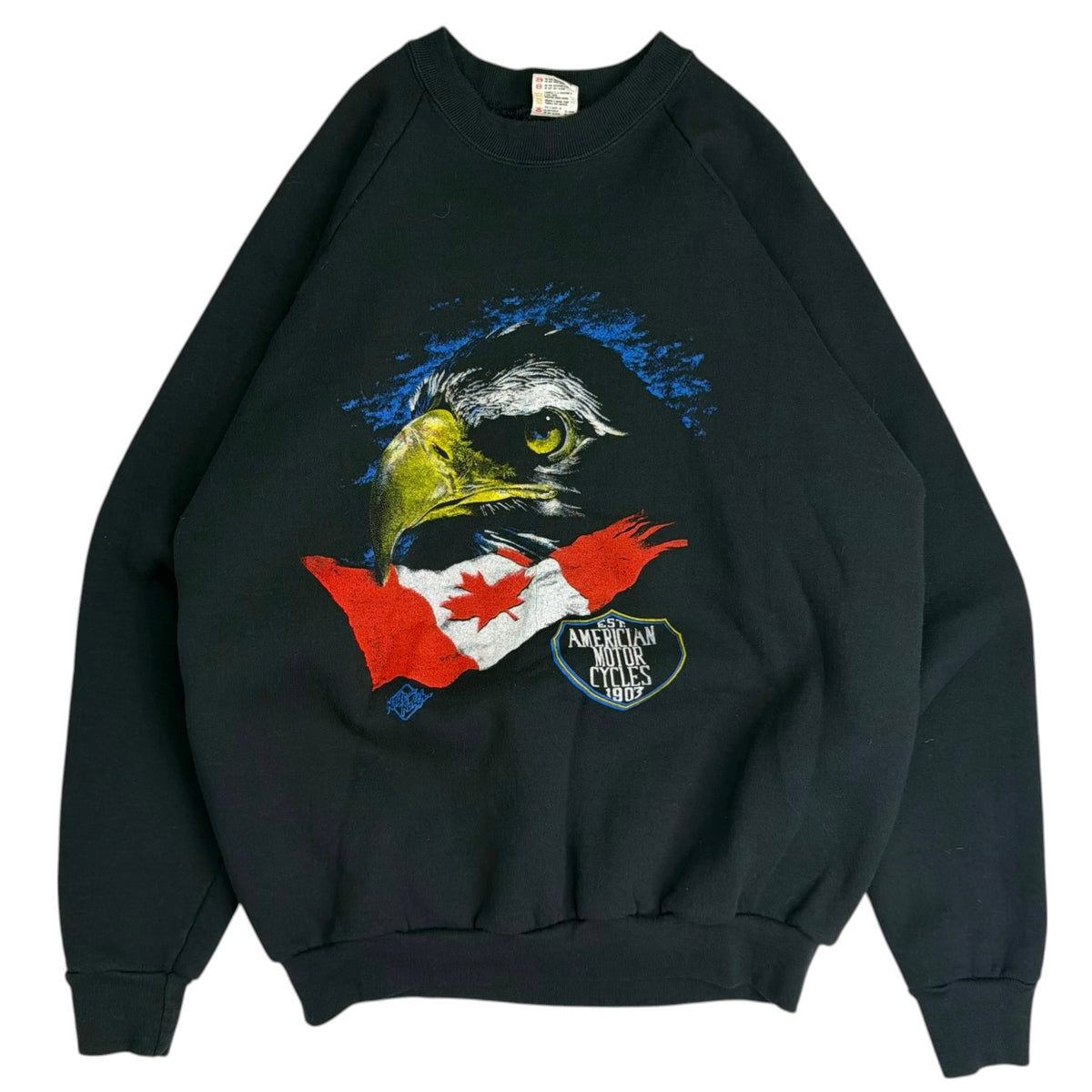 Vintage Harley Davidson Eagle Calgary Crewneck Black