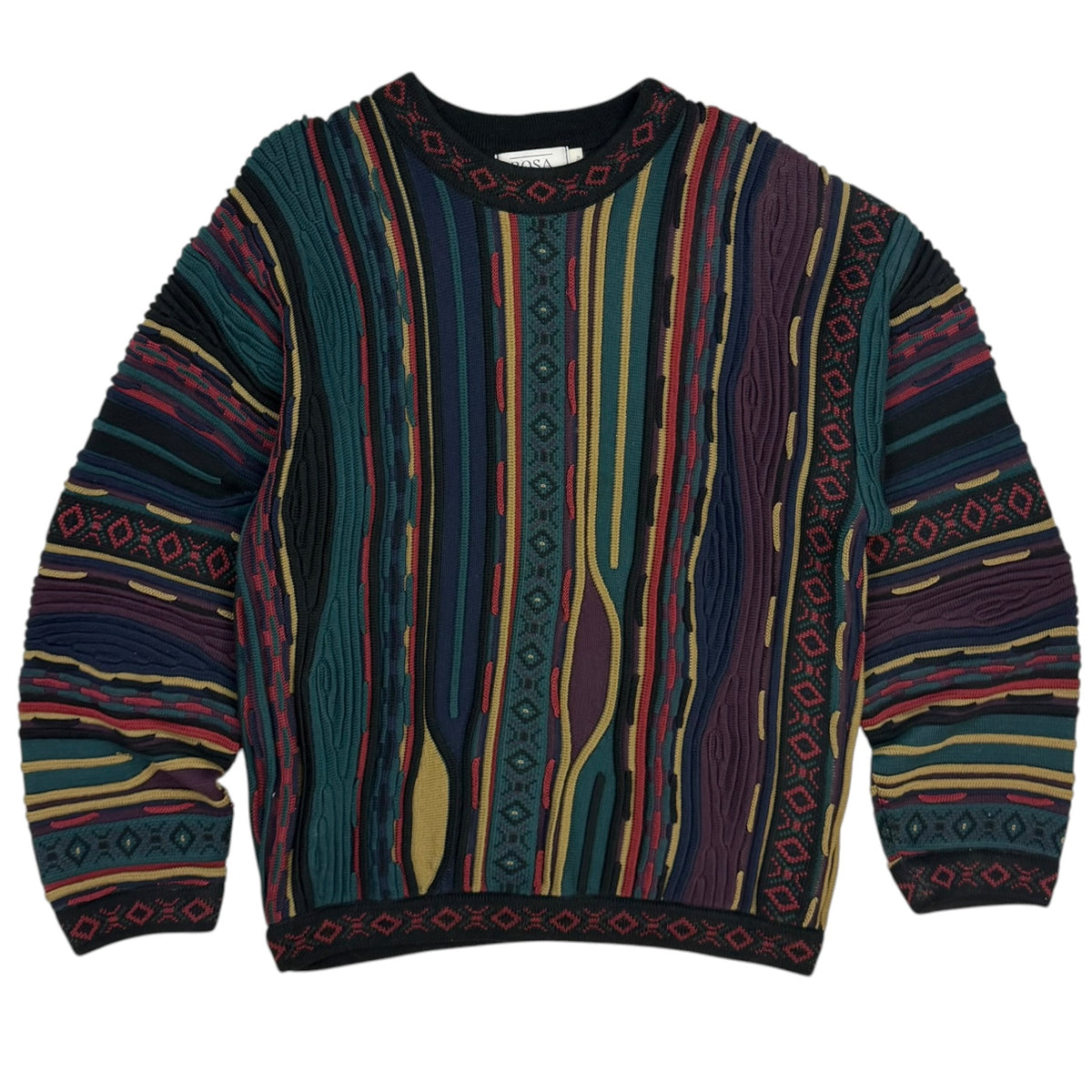 Vintage Bosa 3D Knit Sweater Multicolor