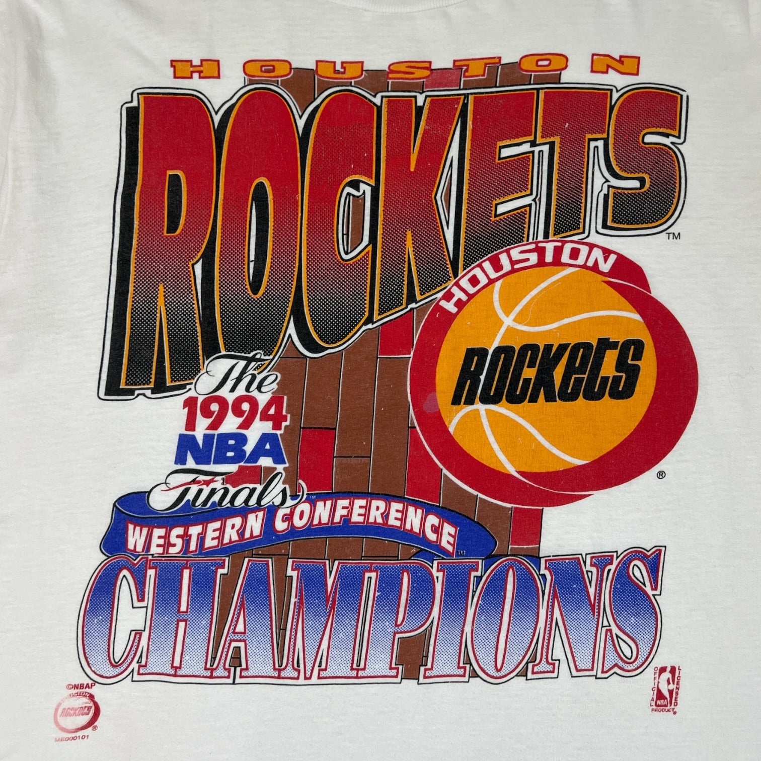 Vintage 1994 Western Conference Champions Houston Rockets T-Shirt White
