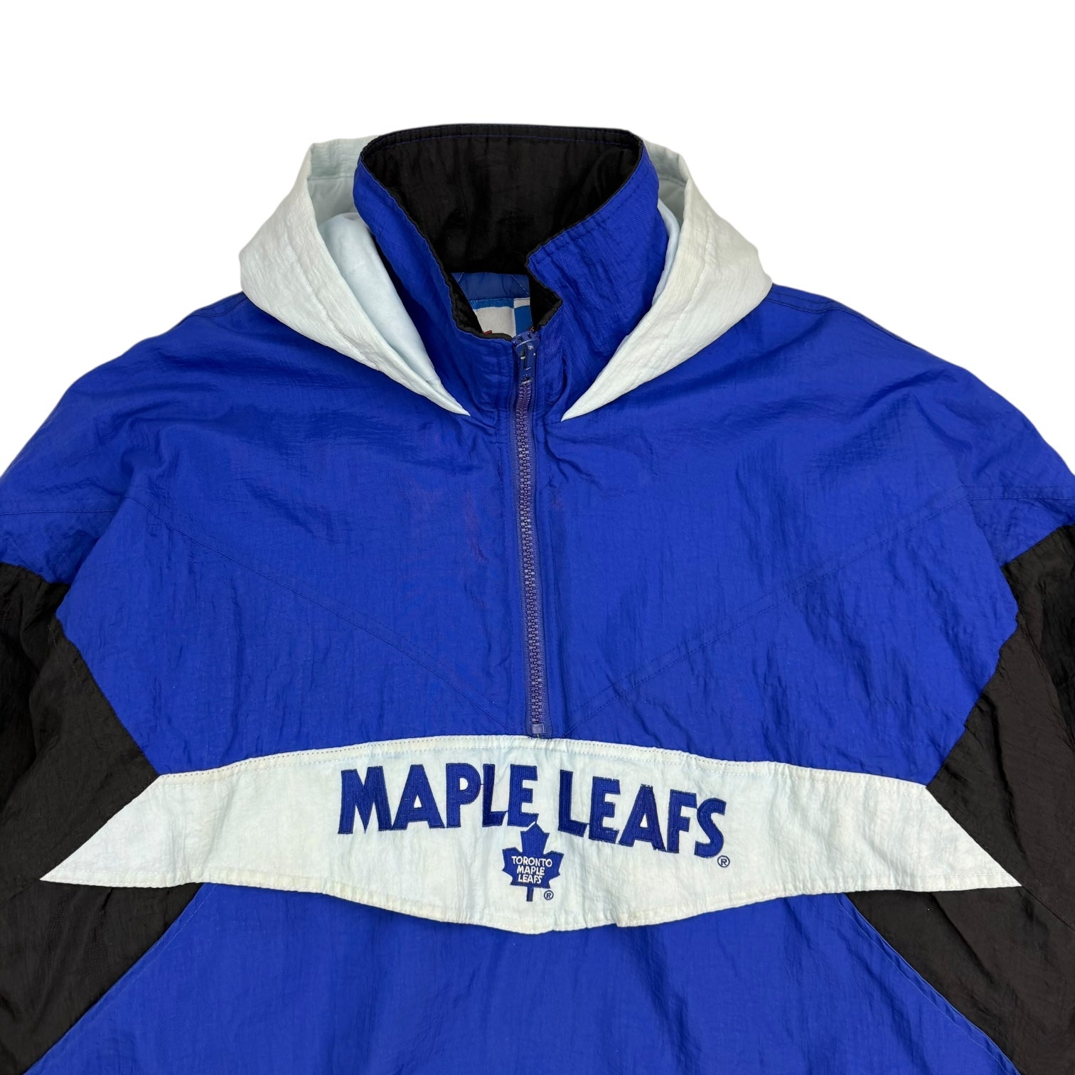 Vintage Looney Tunes Toronto Maple Leafs Tazmanian Devil Anorak Jacket Blue/Black