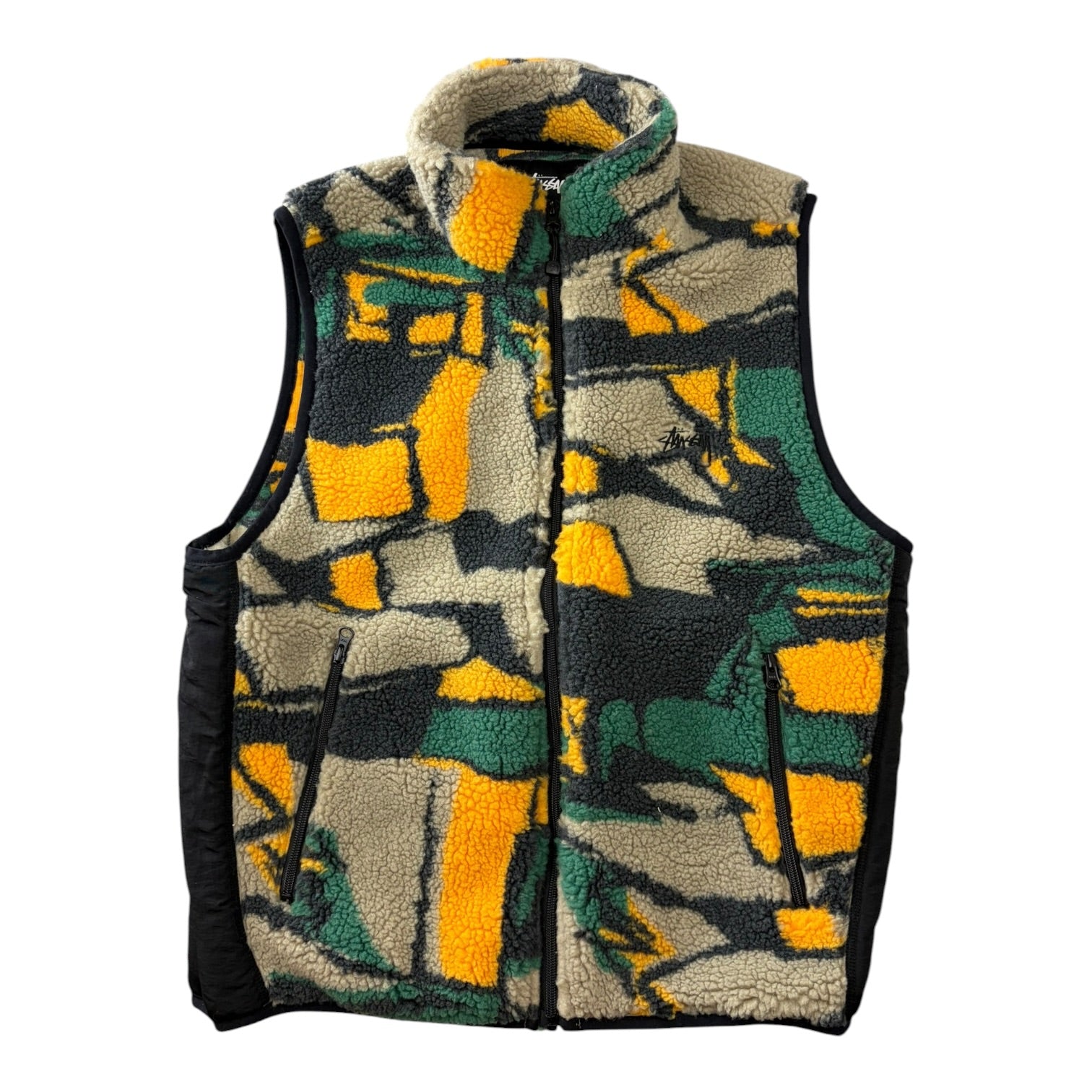 Stussy Block Sherpa Vest Yellow/Green