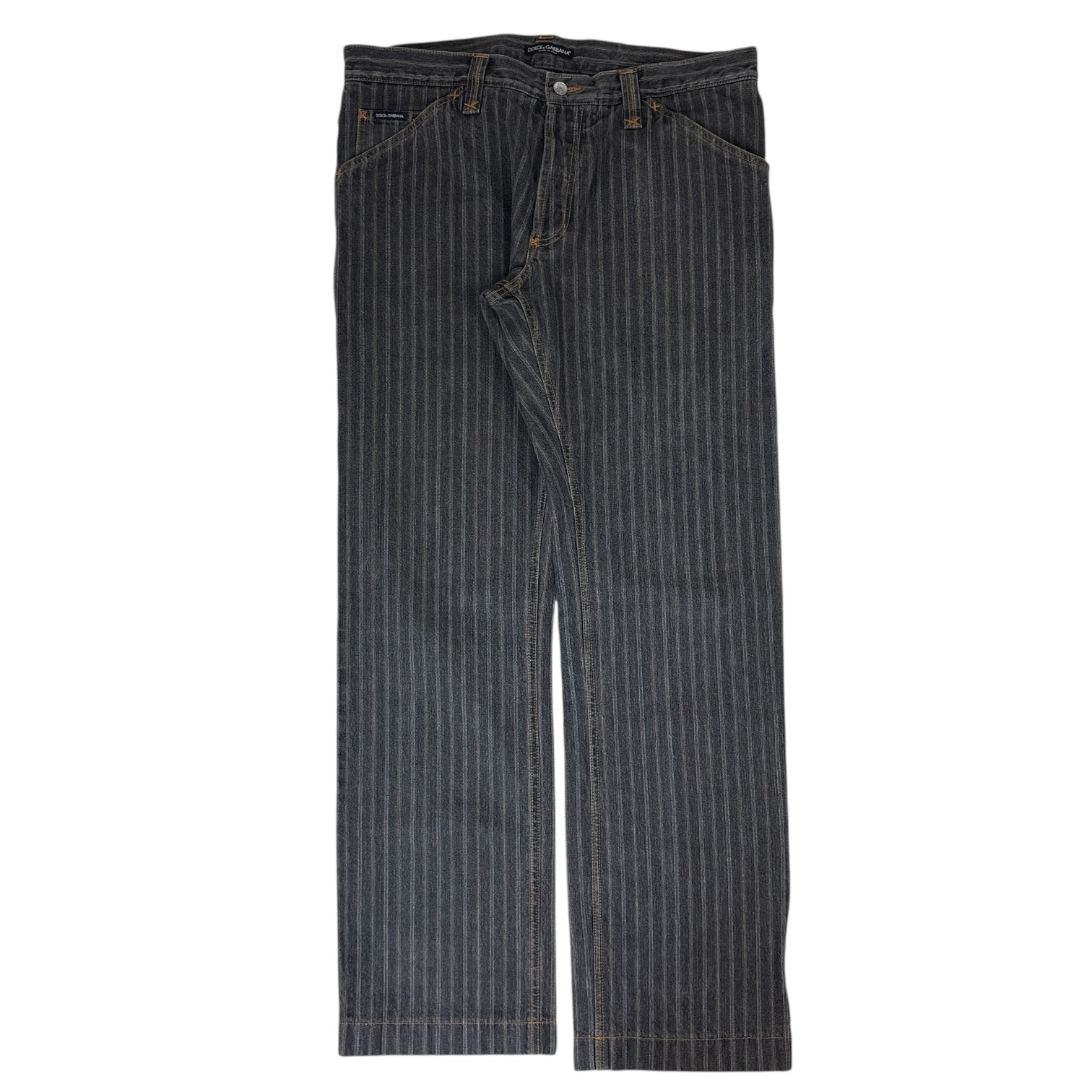 Vintage Dolce & Gabbana Pinstripe Denim Grey