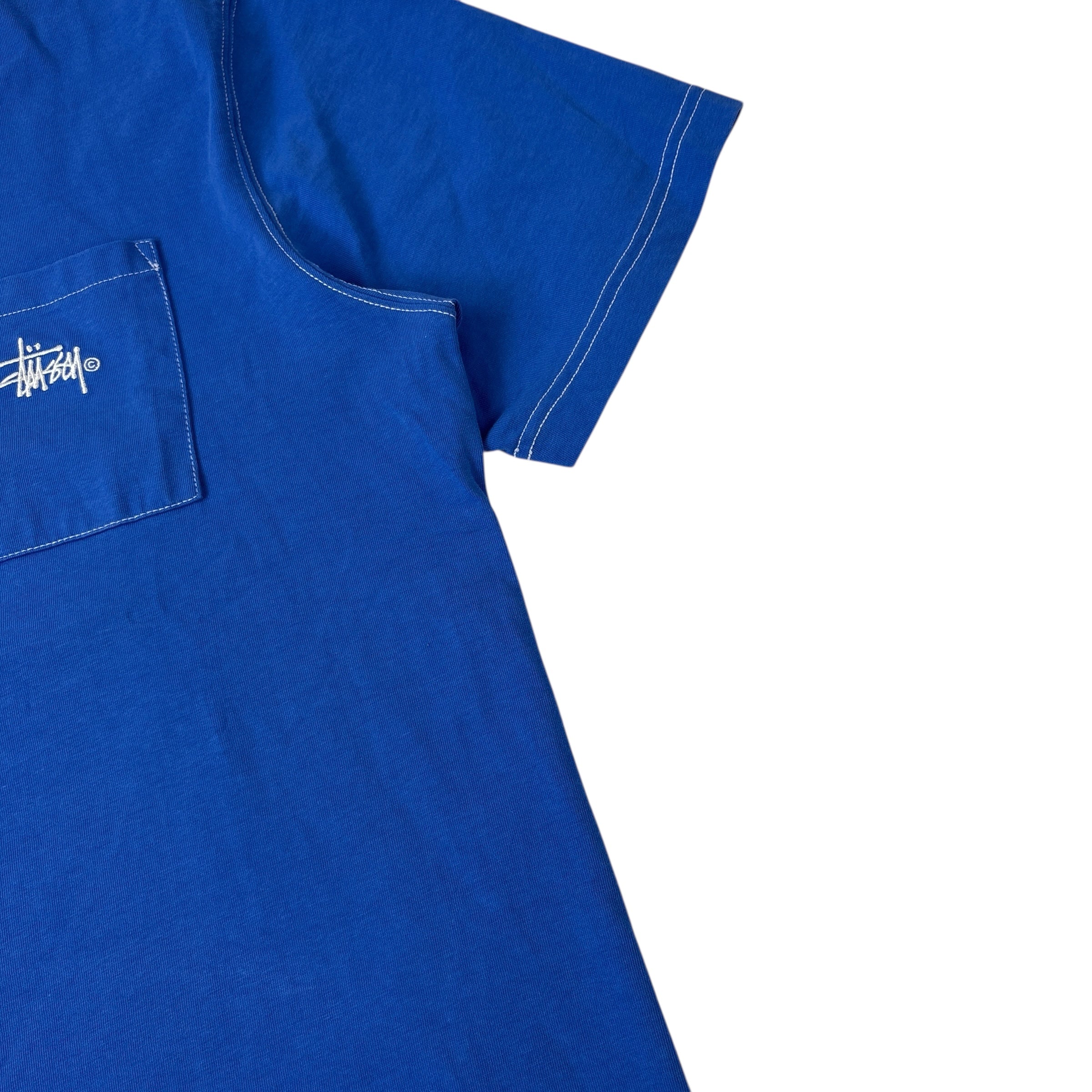 Stussy Stock Pocket Crew Tee Blue