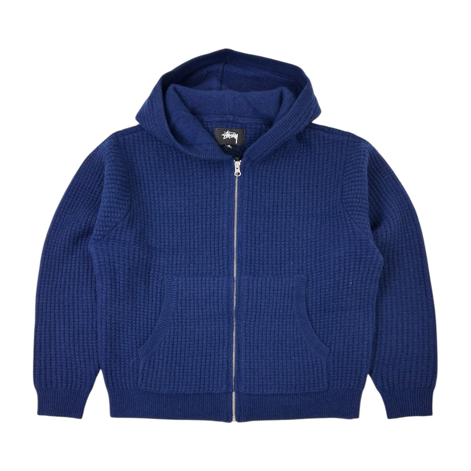 Stussy Waffle Cashmere Zip Up Hoodie Navy