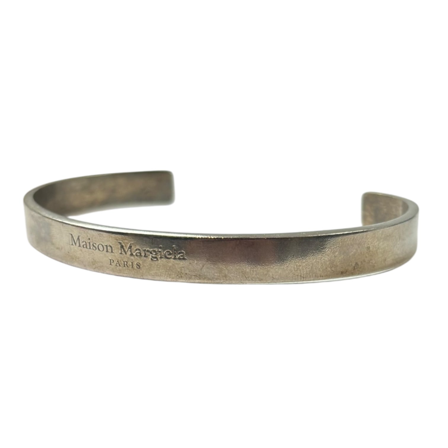 Maison Margiela Engraved Cuff Bracelet Silver