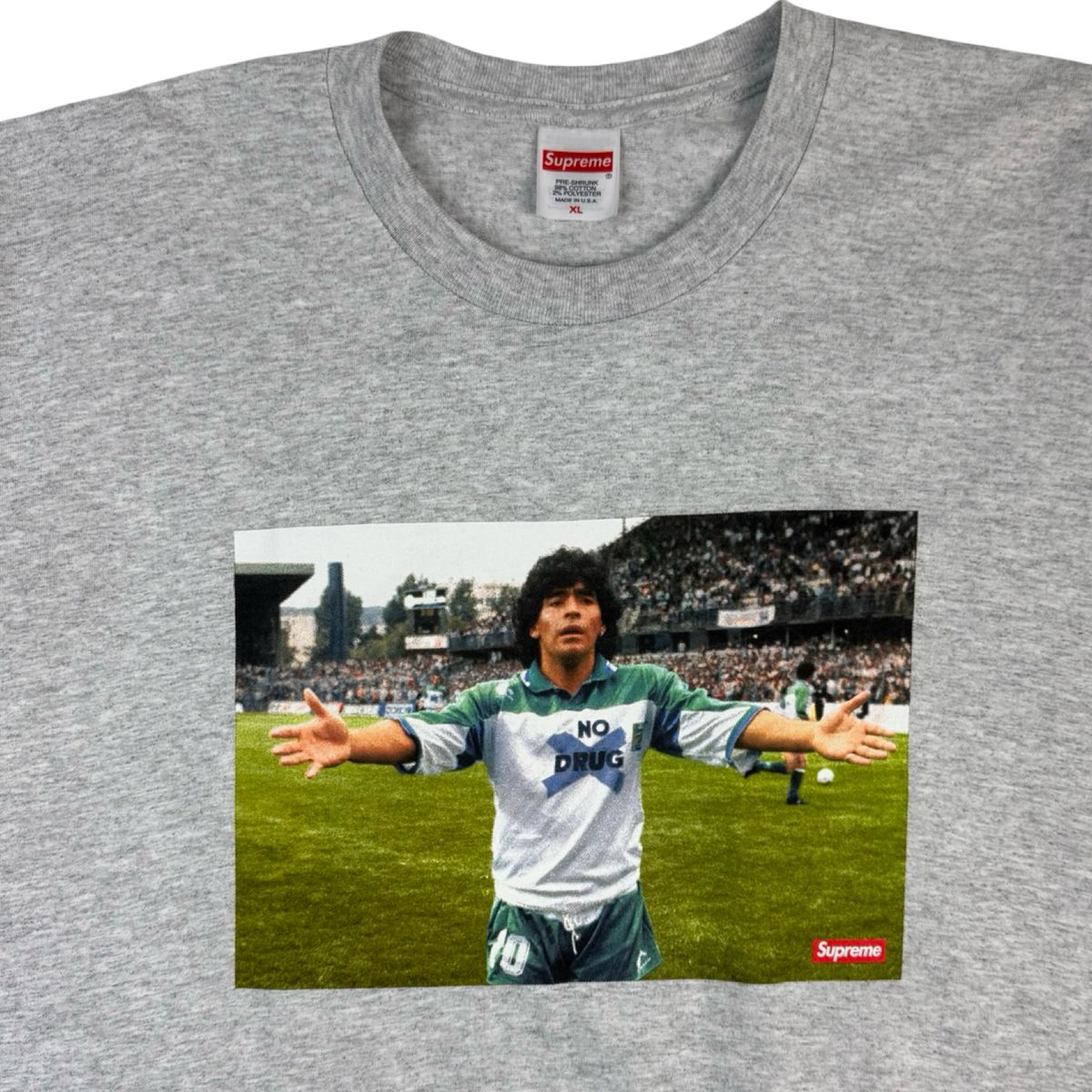 Supreme Maradona Tee Heather Grey