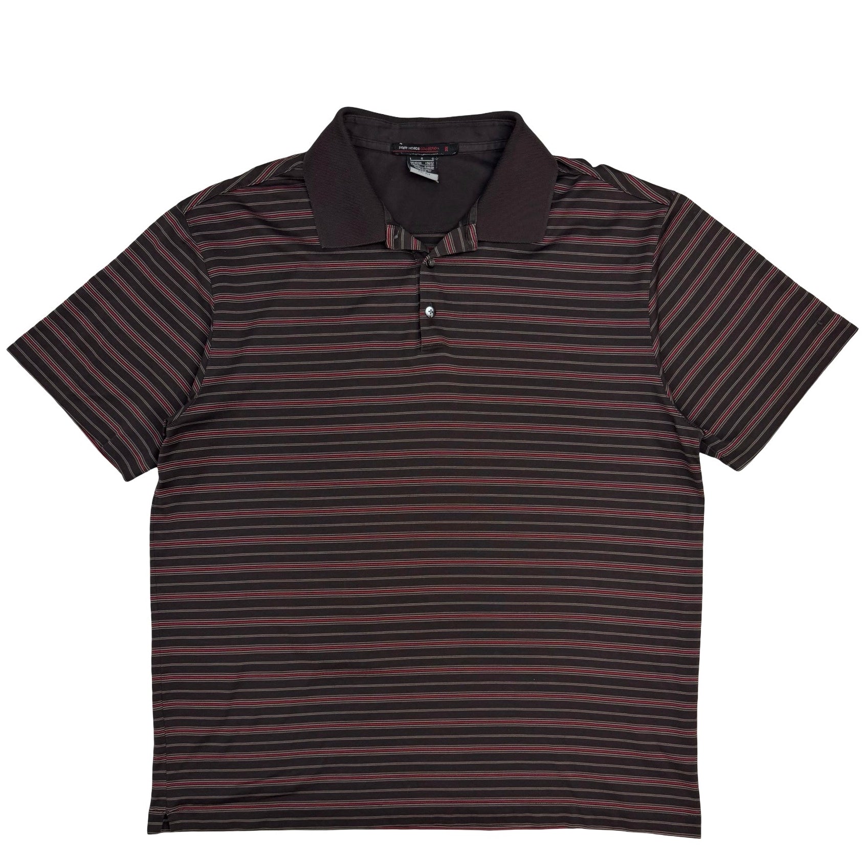 Vintage Nike Tiger Woods Collection Striped Golf Polo Brown/Red