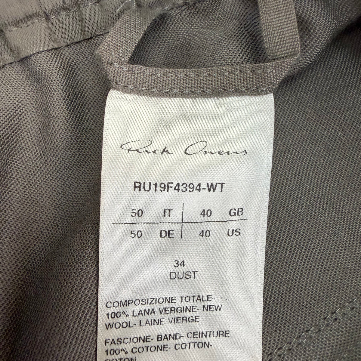 FW19 Rick Owens Astaires Drawstring Pants Brown