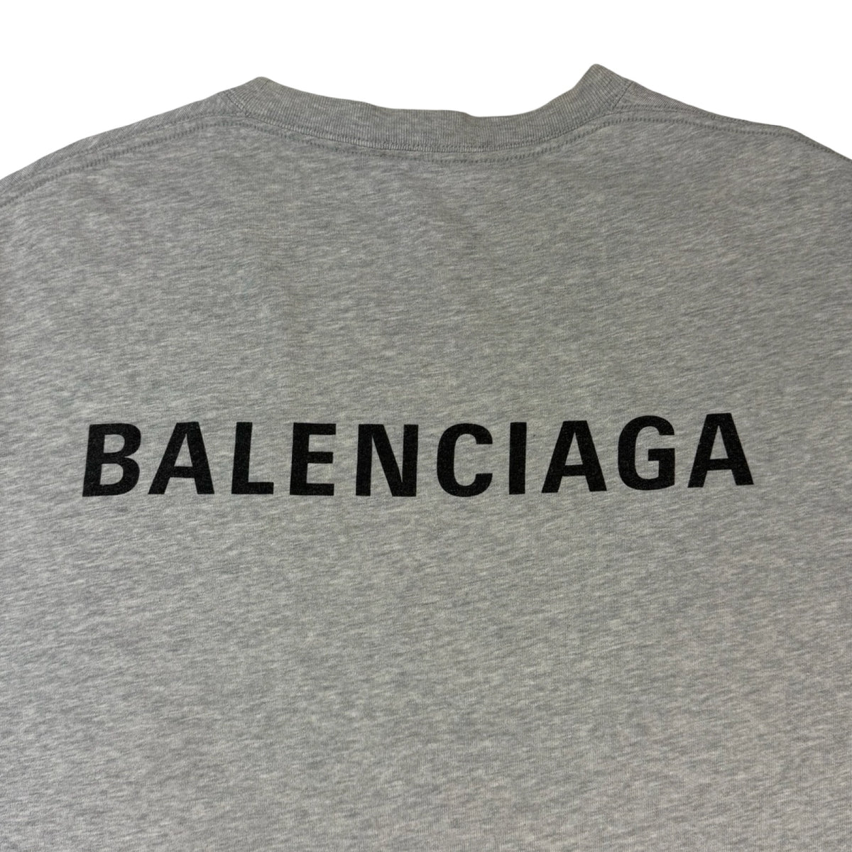 Balenciaga Logo Medium Fit T-Shirt Heather Grey