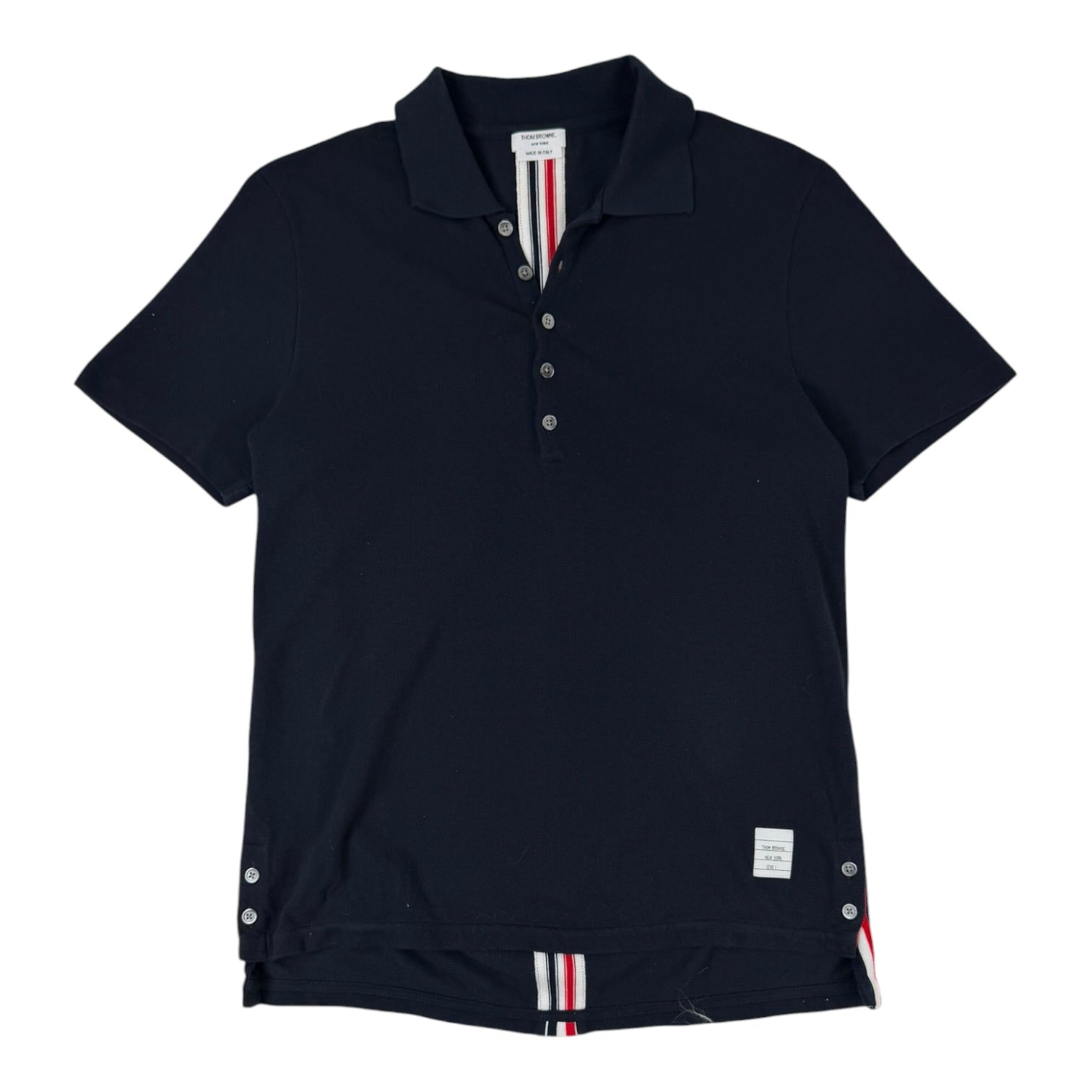 Thom Browne Piqué Polo Navy