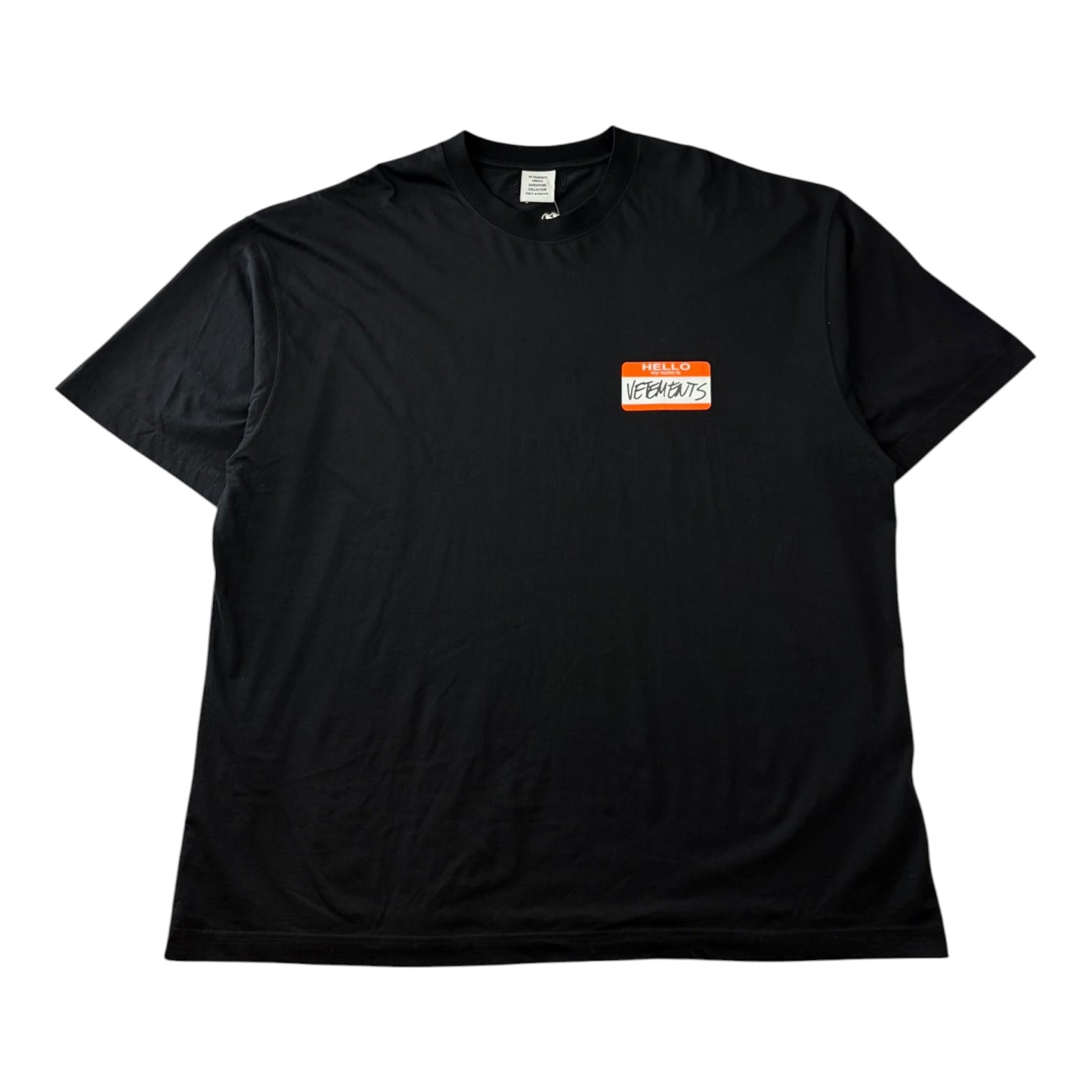 Vetements Name Tag T-Shirt Black