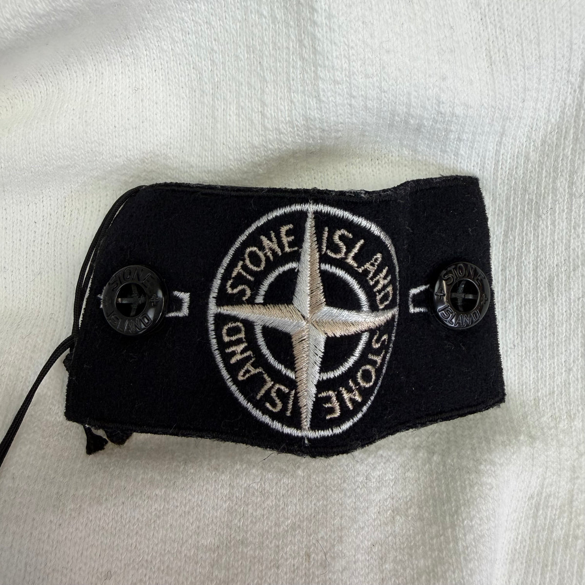 Stone Island Knit-Look Cotton Raw Beauty Sweatshirt White
