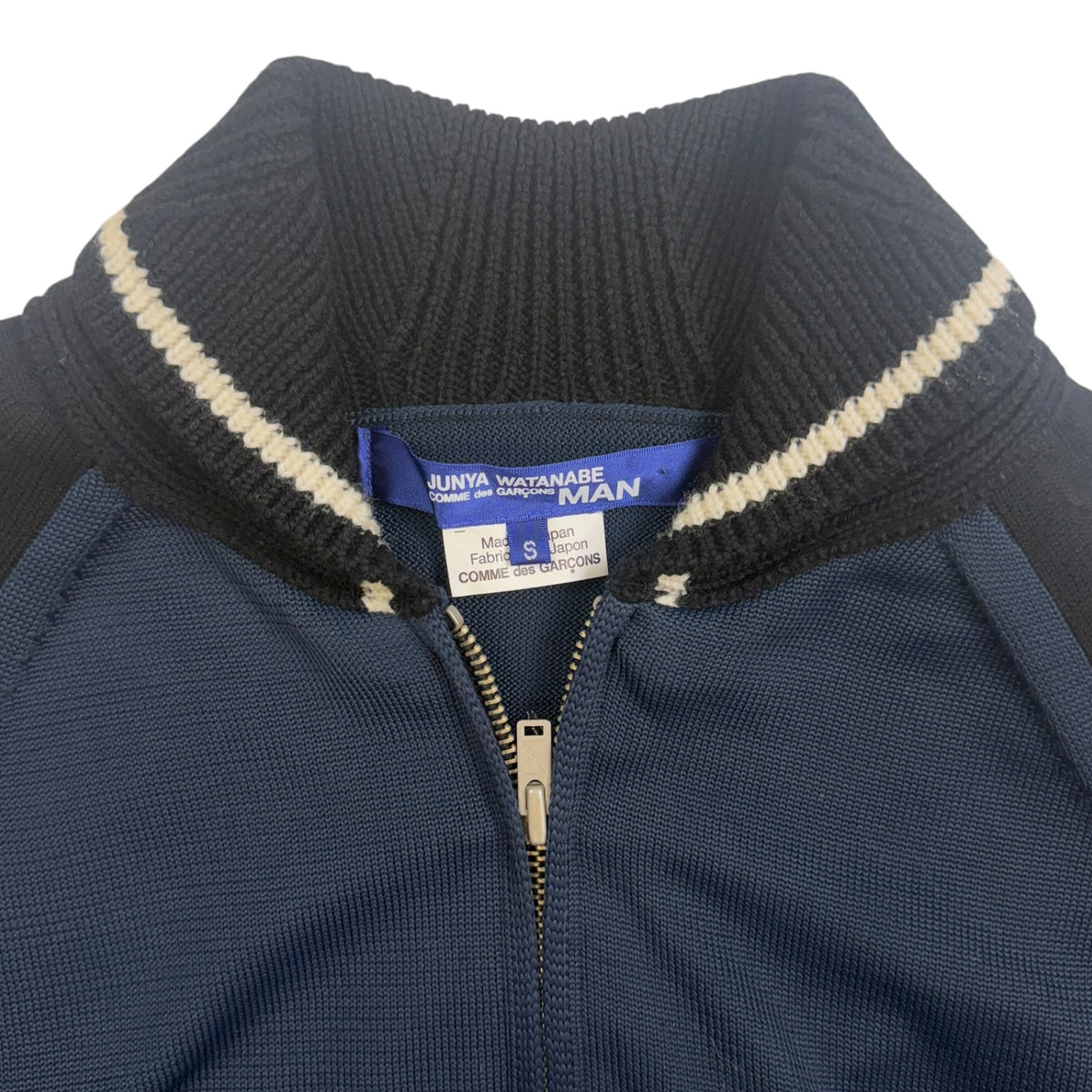 Junya Watanabe CDG Japan Knit Zip Up Sweater Navy/Black