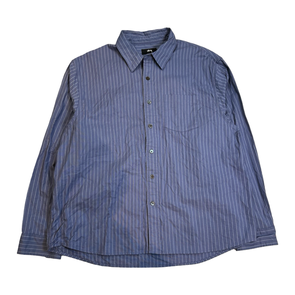 Stüssy Oxford Longsleeve Button Up Shirt Blue Stripe