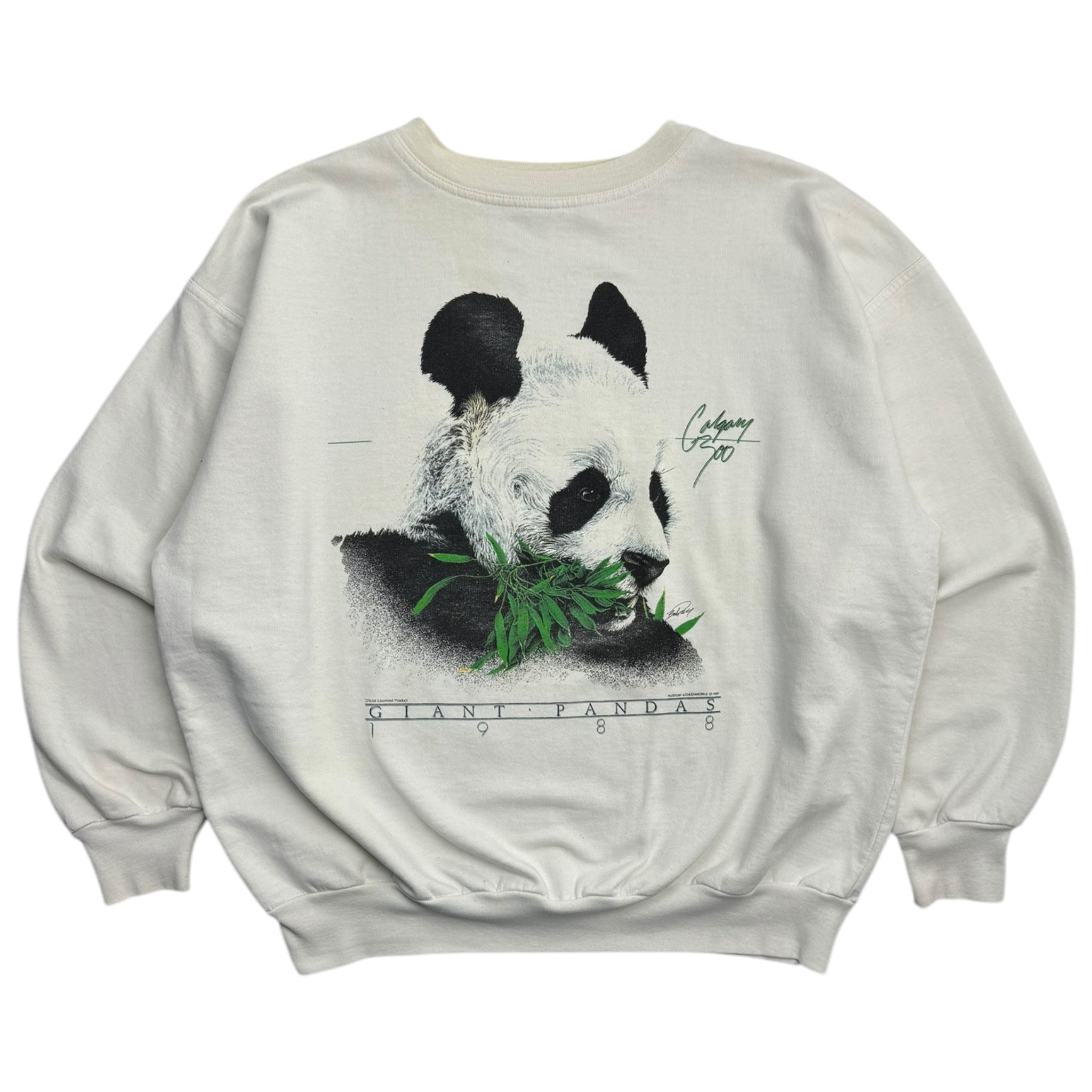 Vintage 1988 Calgary Zoo Panda Sweater White